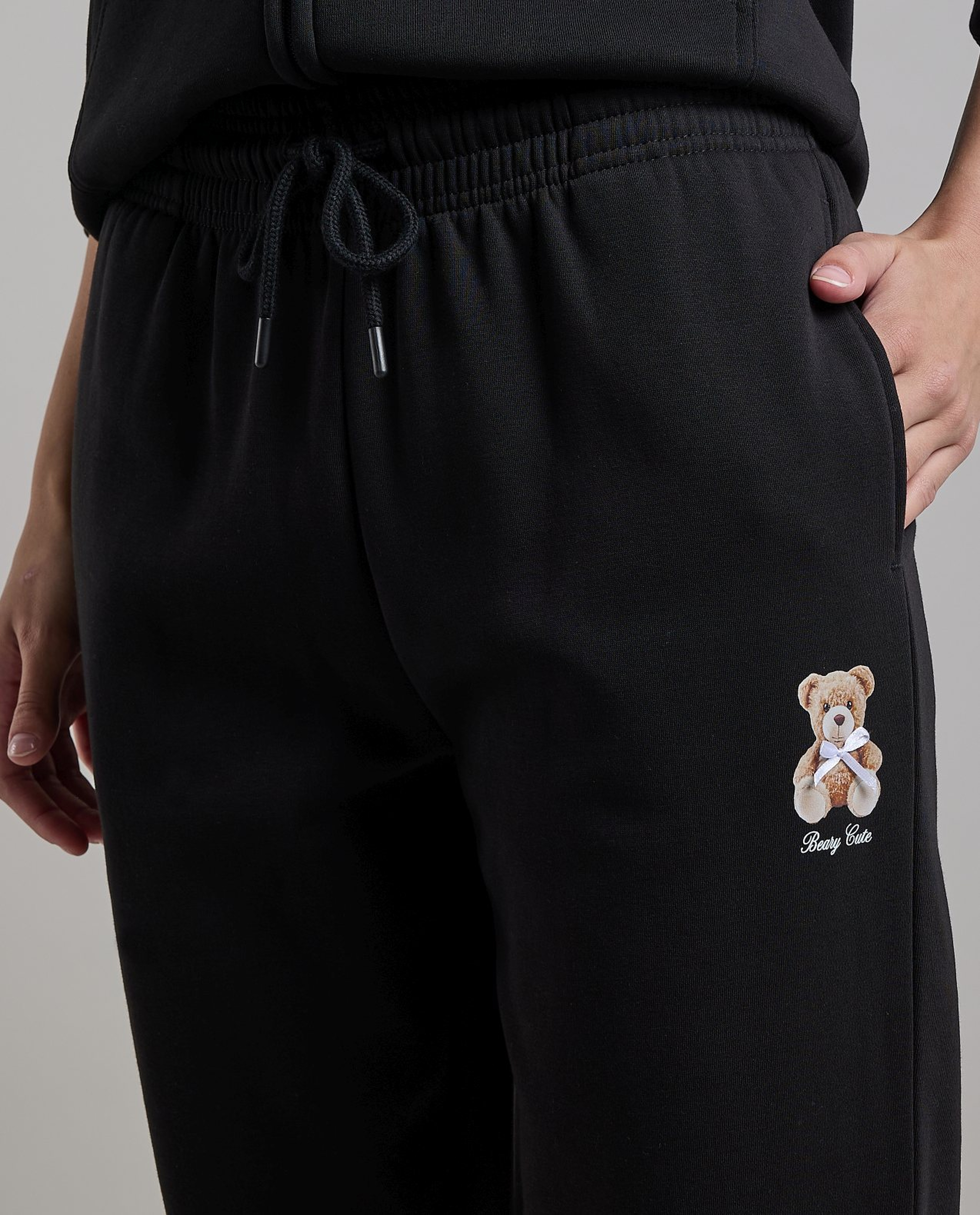 Print Detail Joggers with Drawstring Waist