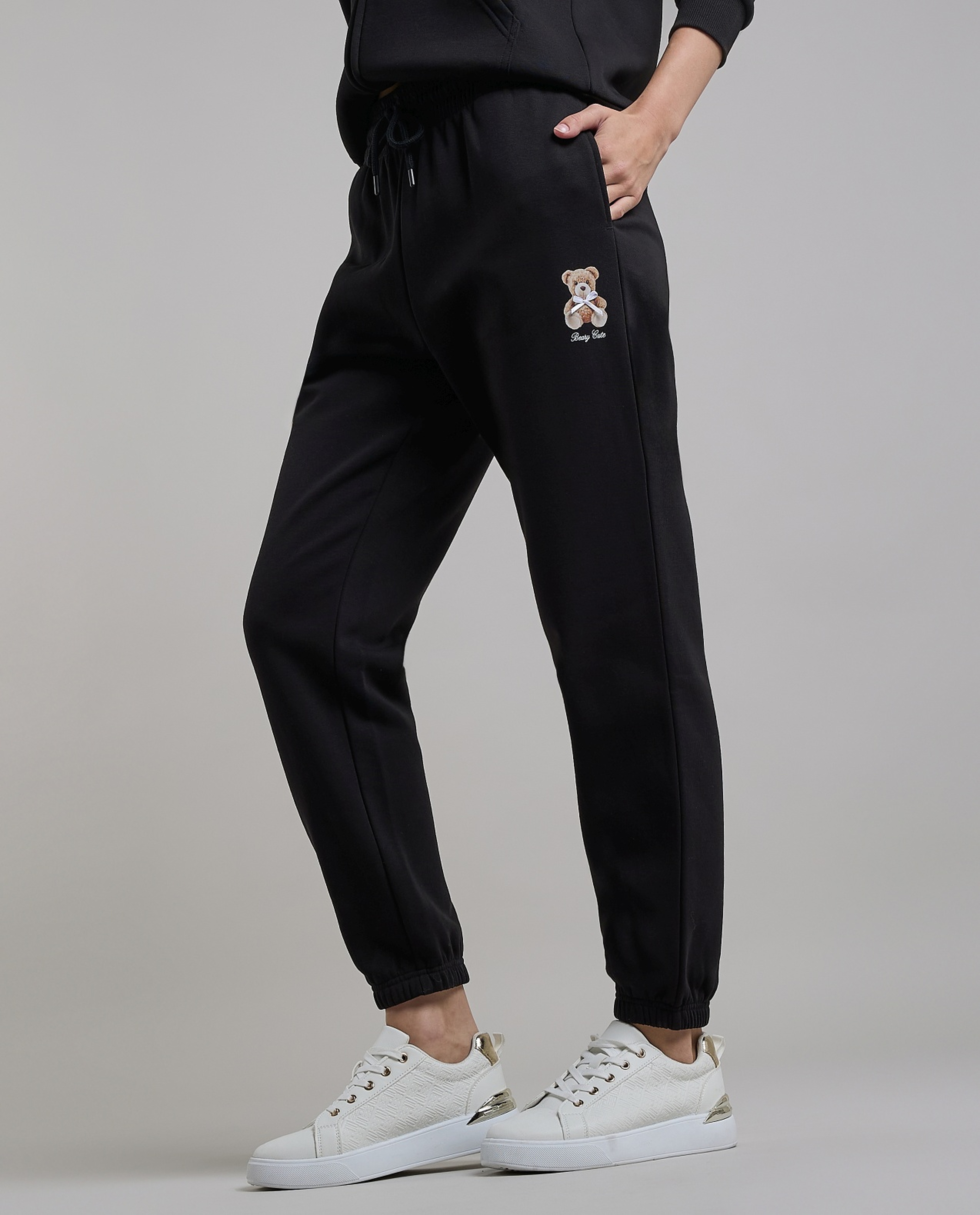 Print Detail Joggers with Drawstring Waist