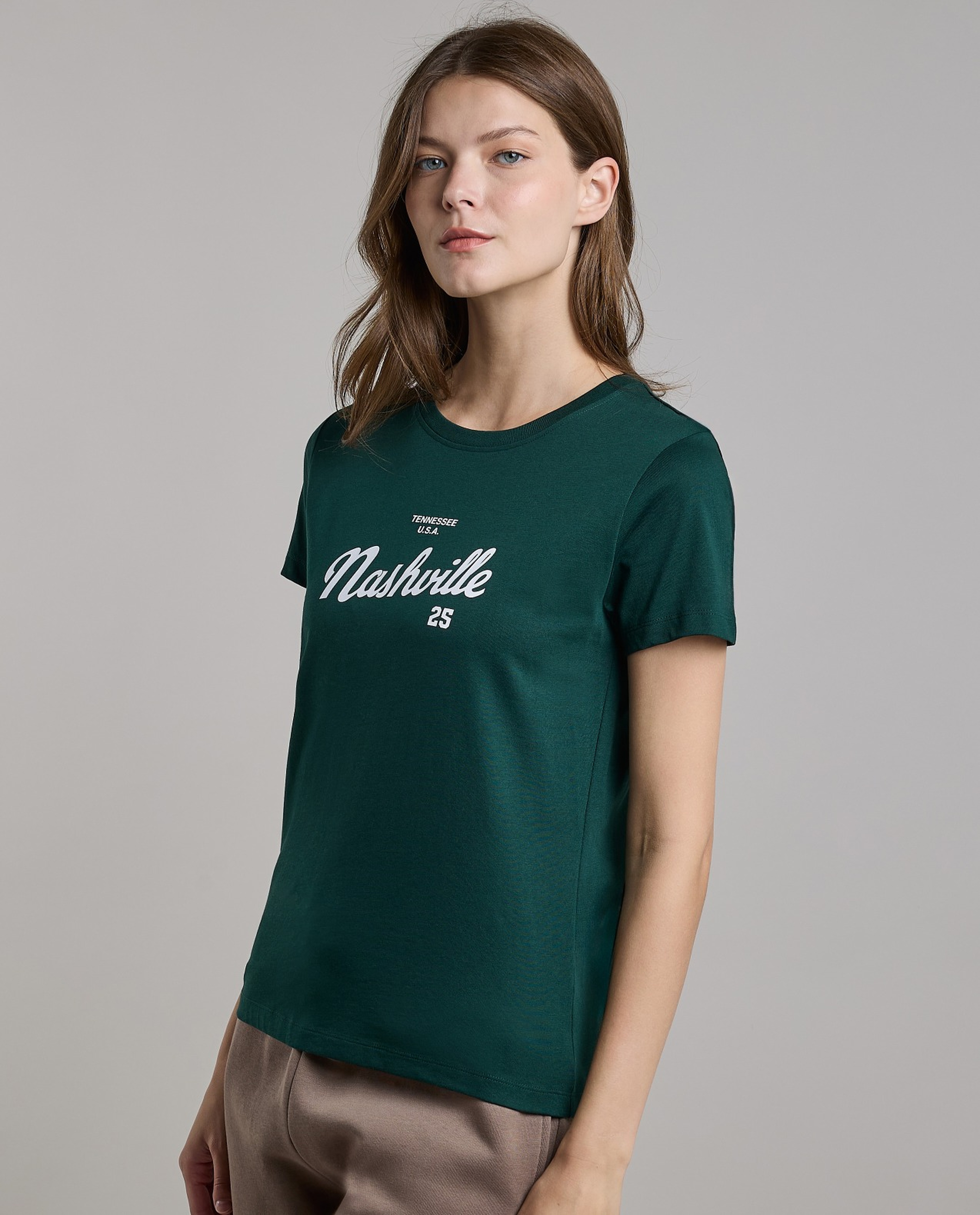 Printed T-Shirt with Crew Neck and Short Sleeves