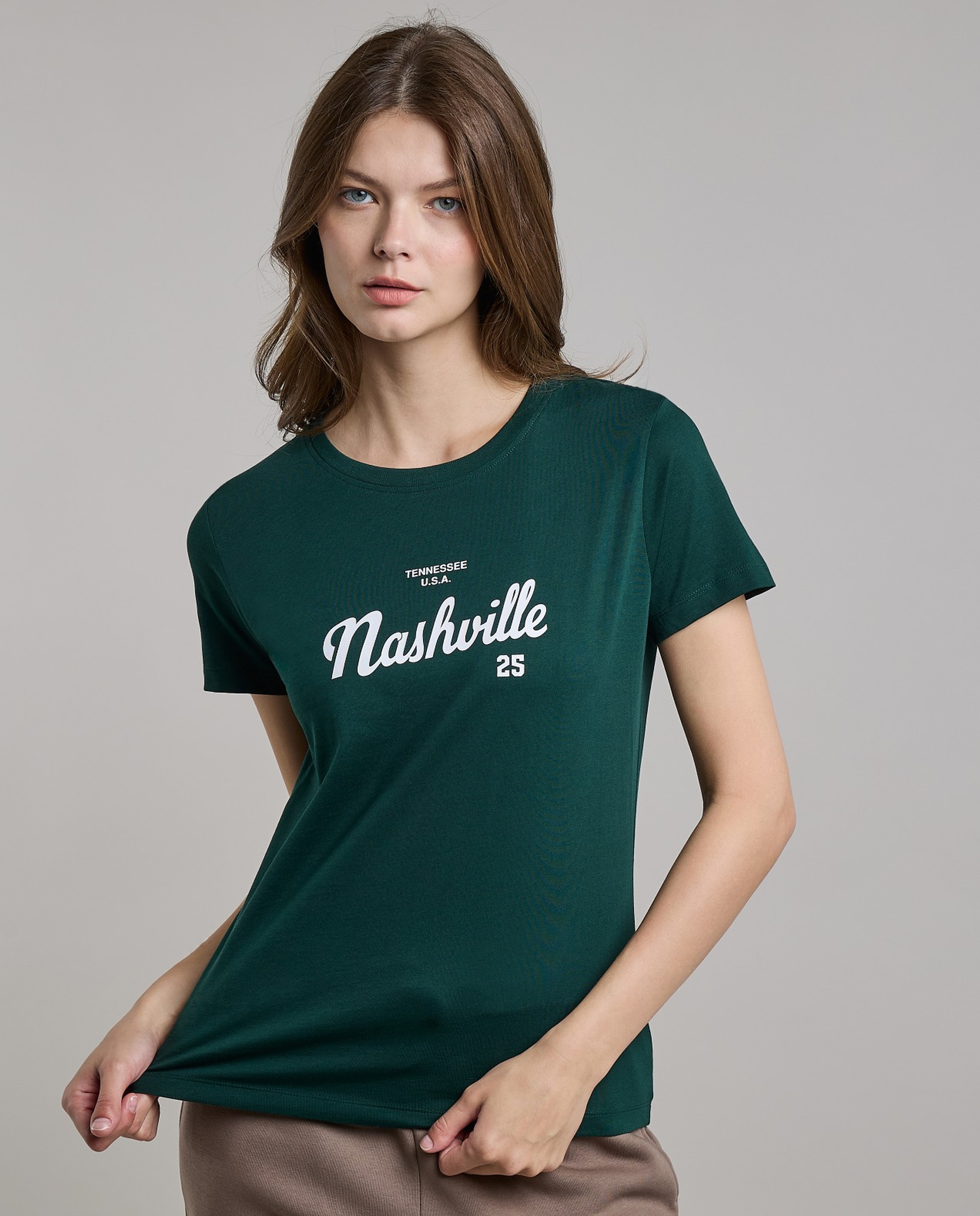 Printed T-Shirt with Crew Neck and Short Sleeves