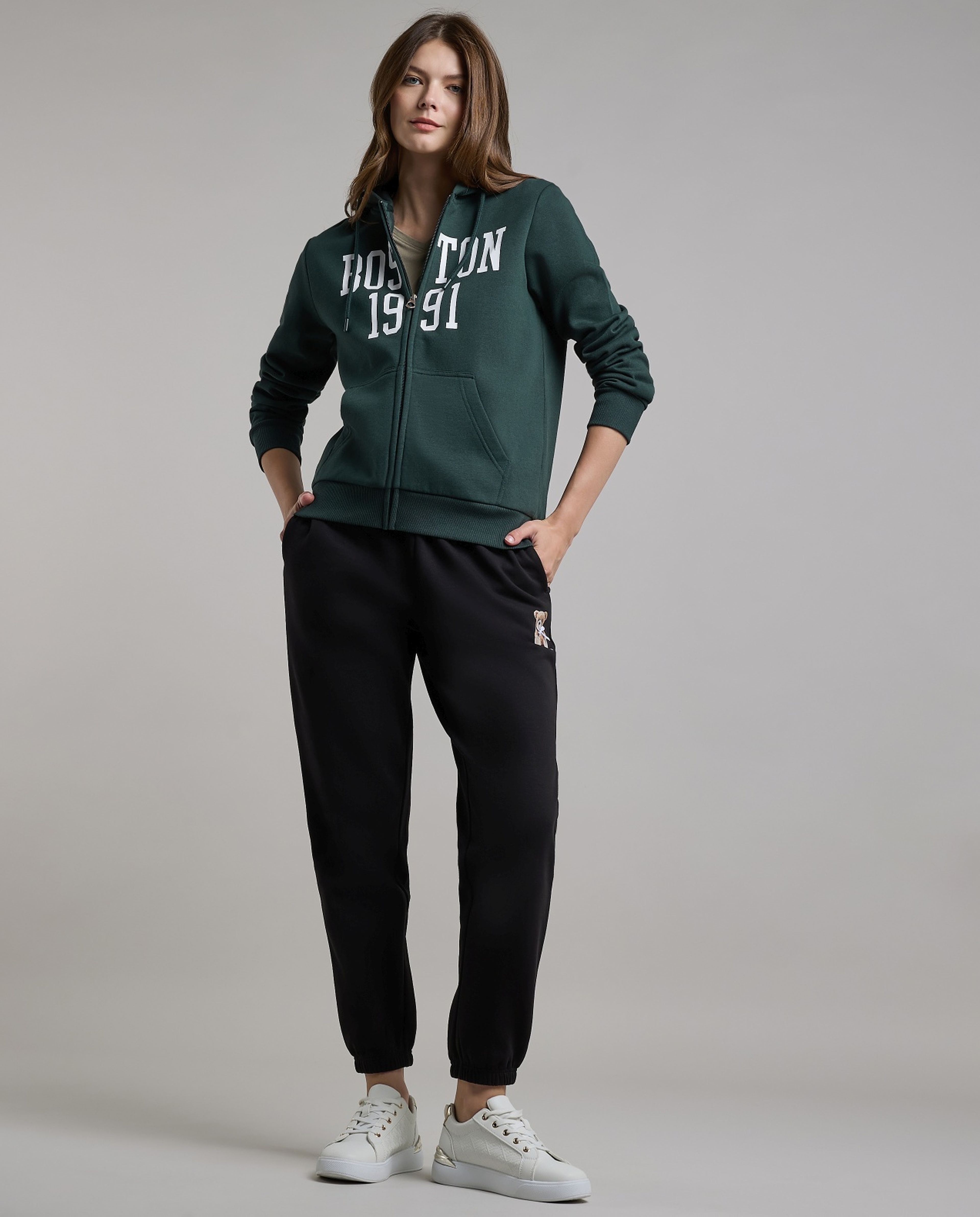 Printed Hooded Jacket with Long Sleeves