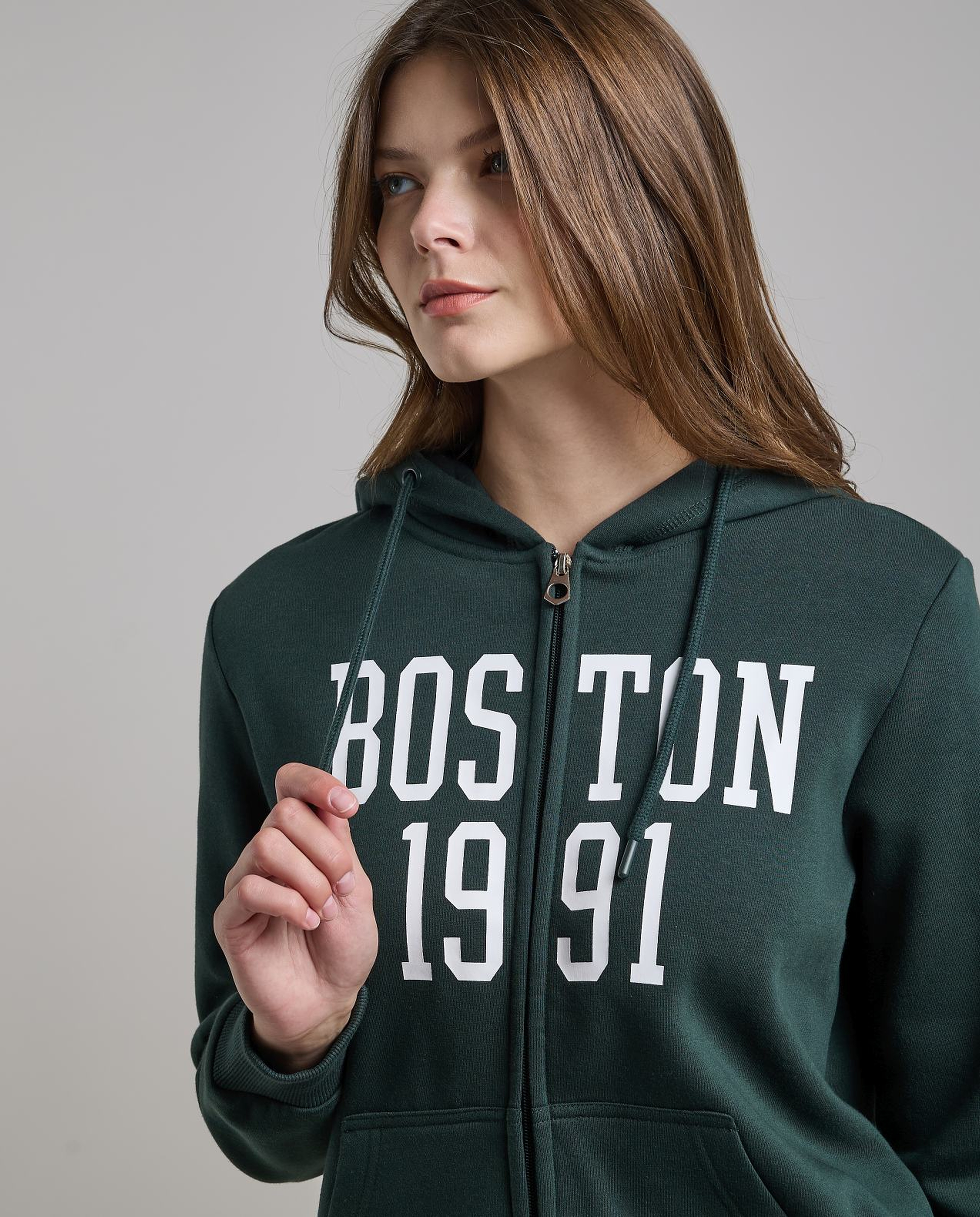 Printed Hooded Jacket with Long Sleeves