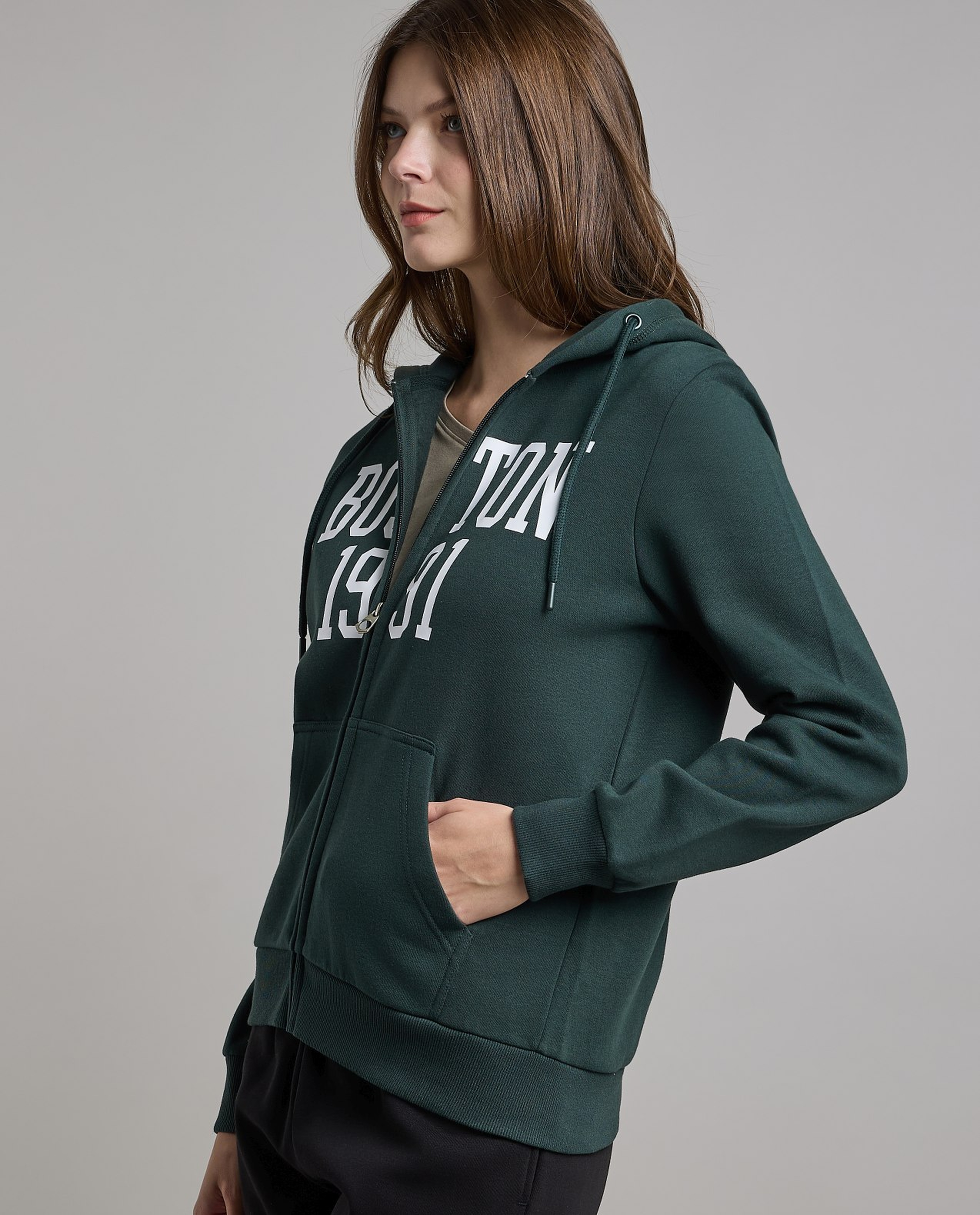 Printed Hooded Jacket with Long Sleeves