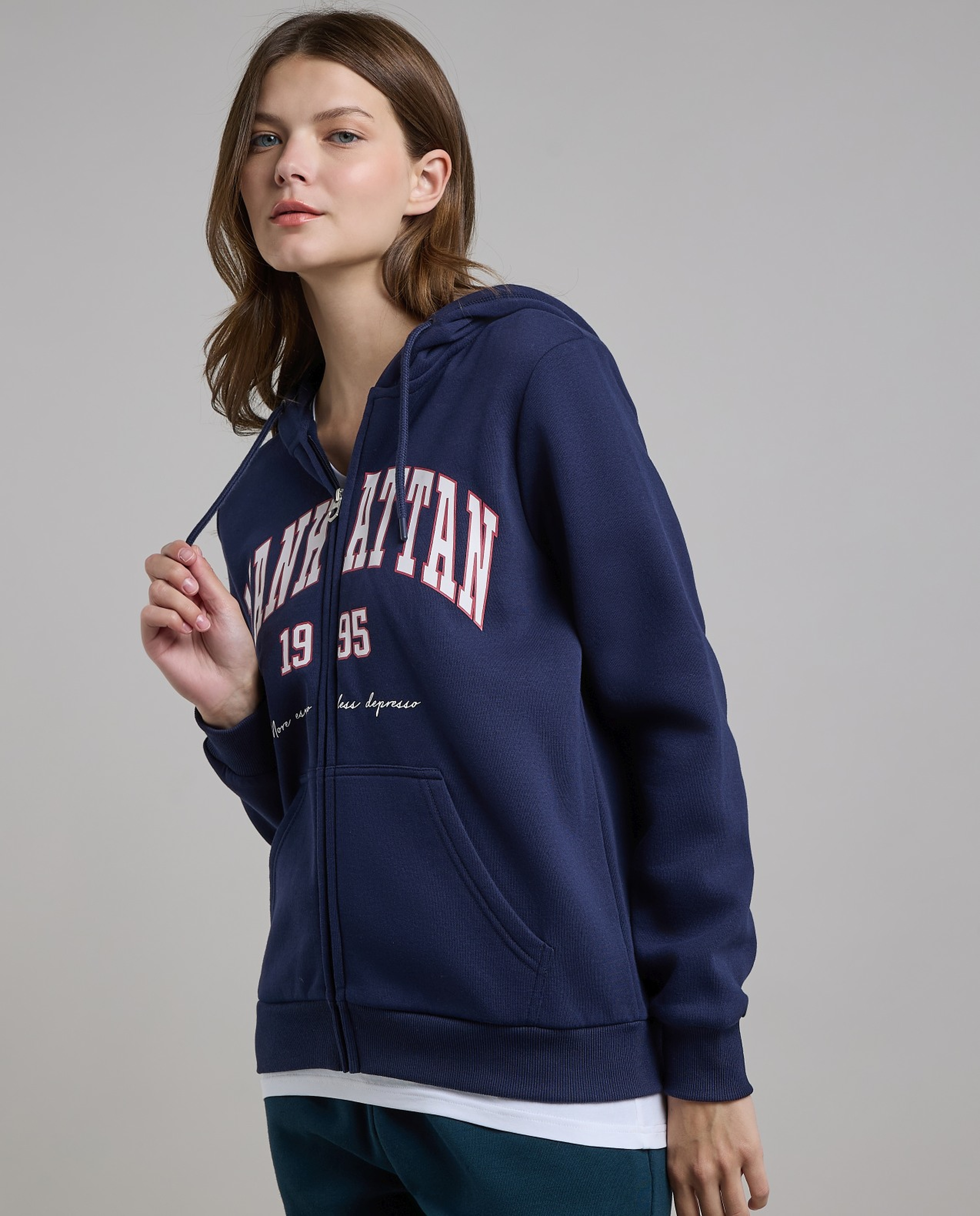 Printed Hooded Jacket with Long Sleeves