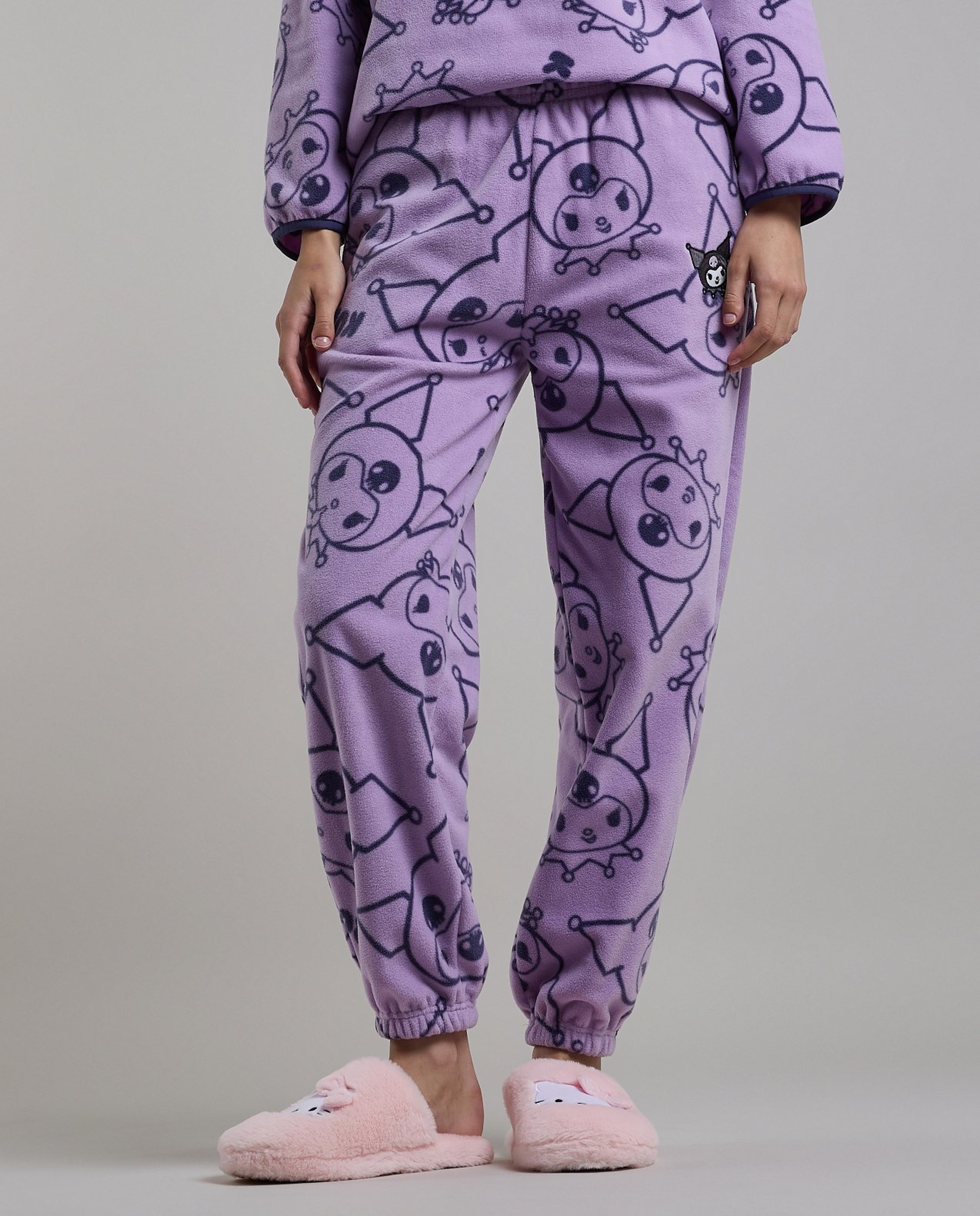 Kuromi Patterned Plush Pyjama Set