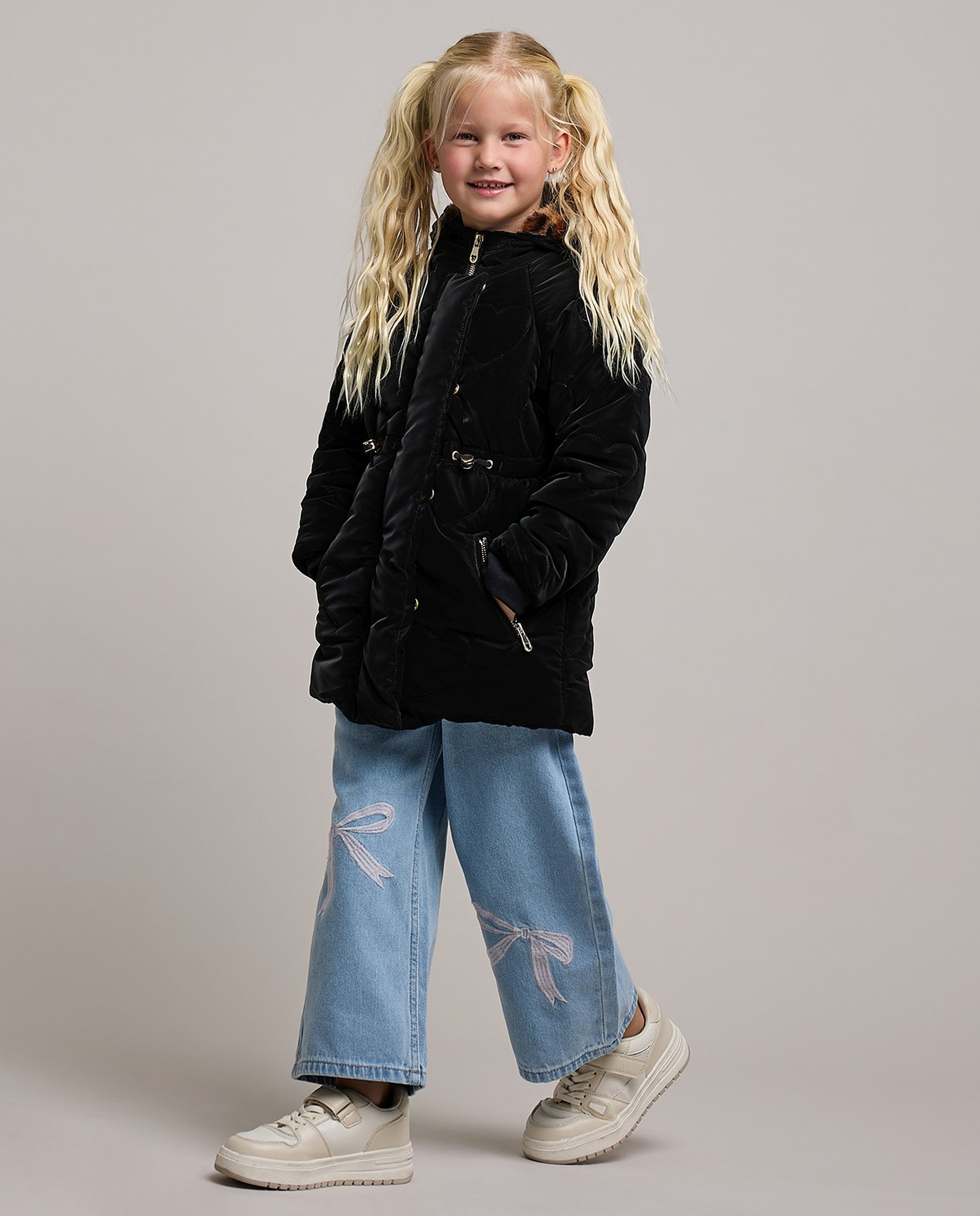 Cinched Waist Hooded Quilted Jacket with Long Sleeves