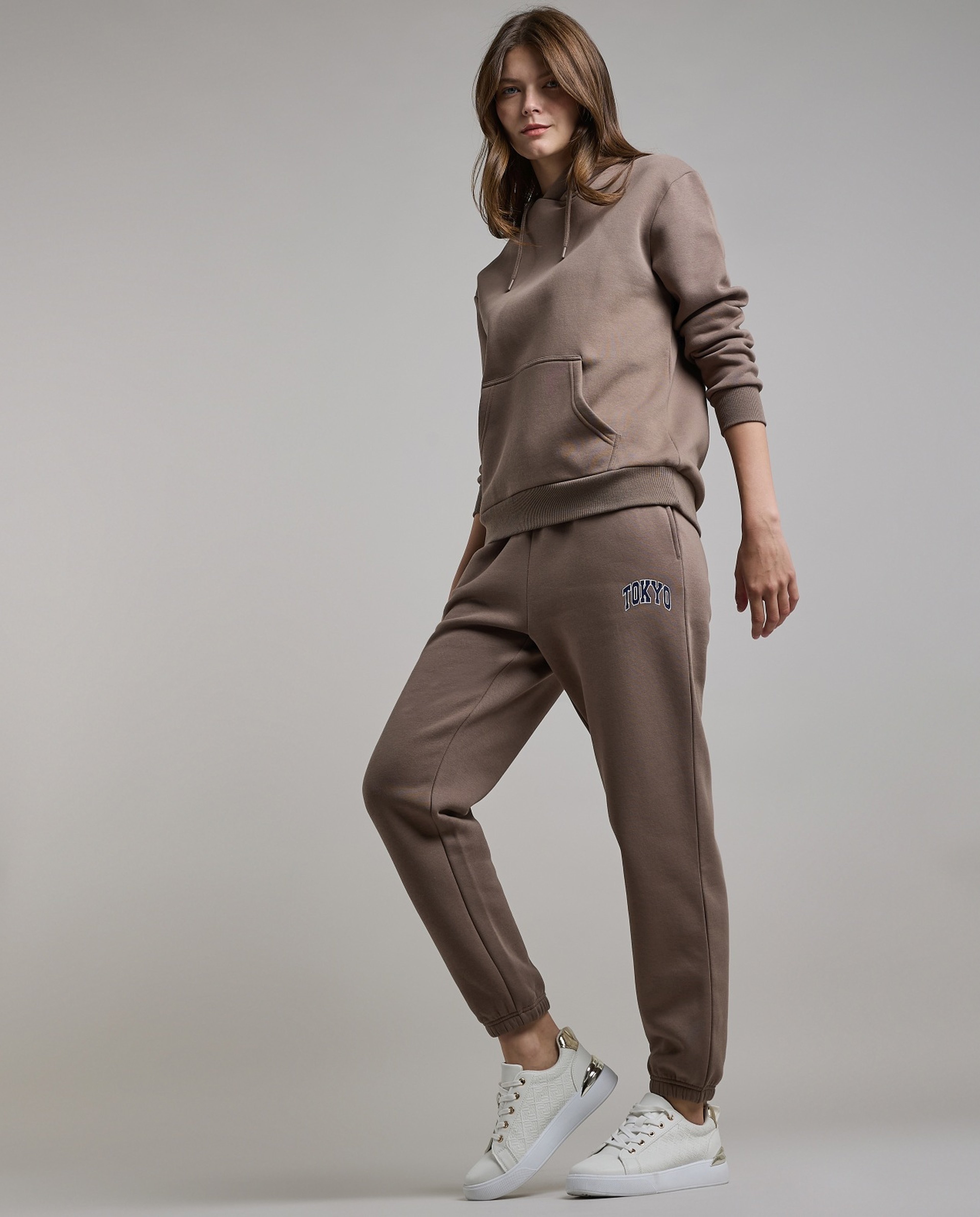 Print Detail Joggers with Drawstring Waist