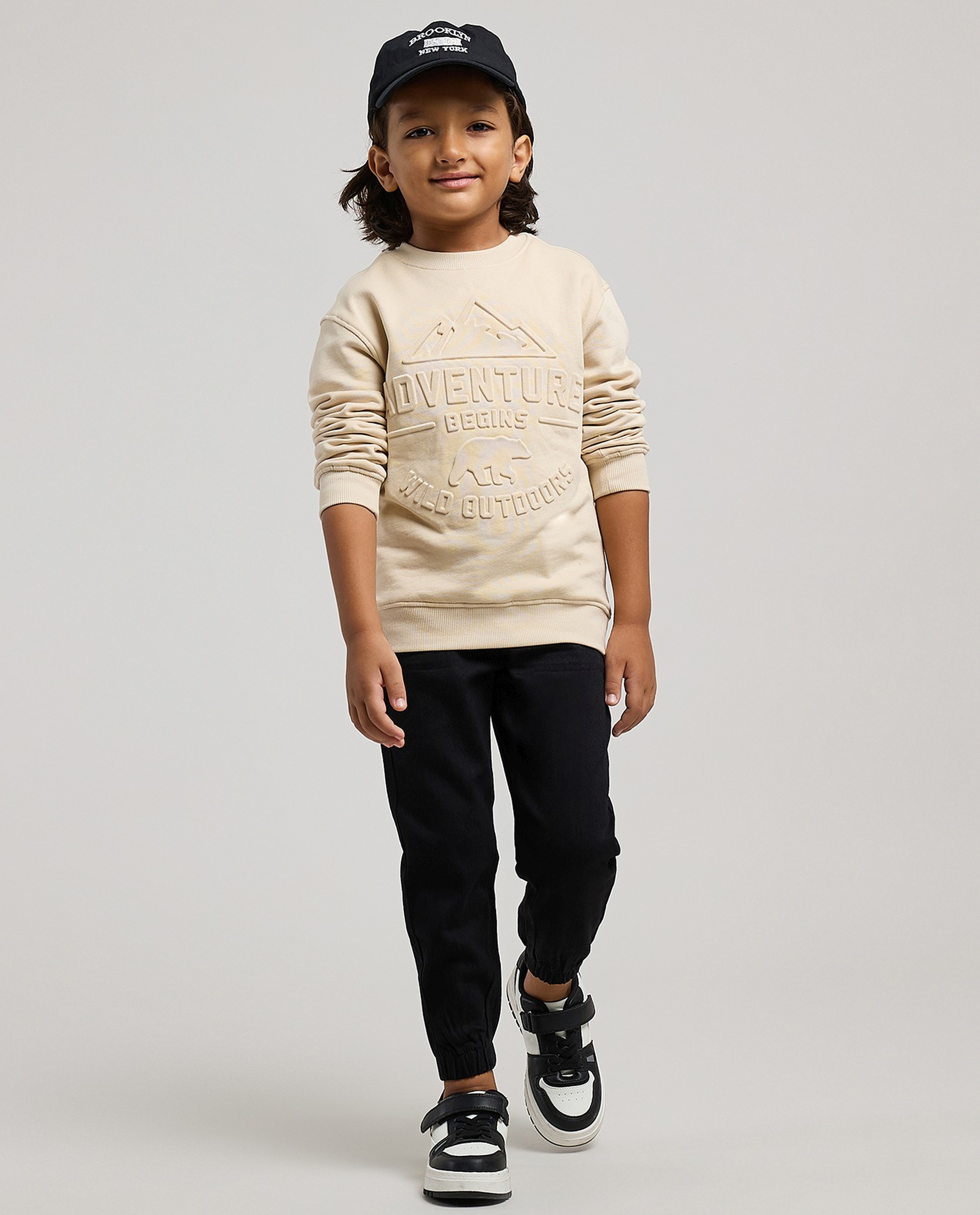 Solid Jogger Jeans with Drawstring Waist