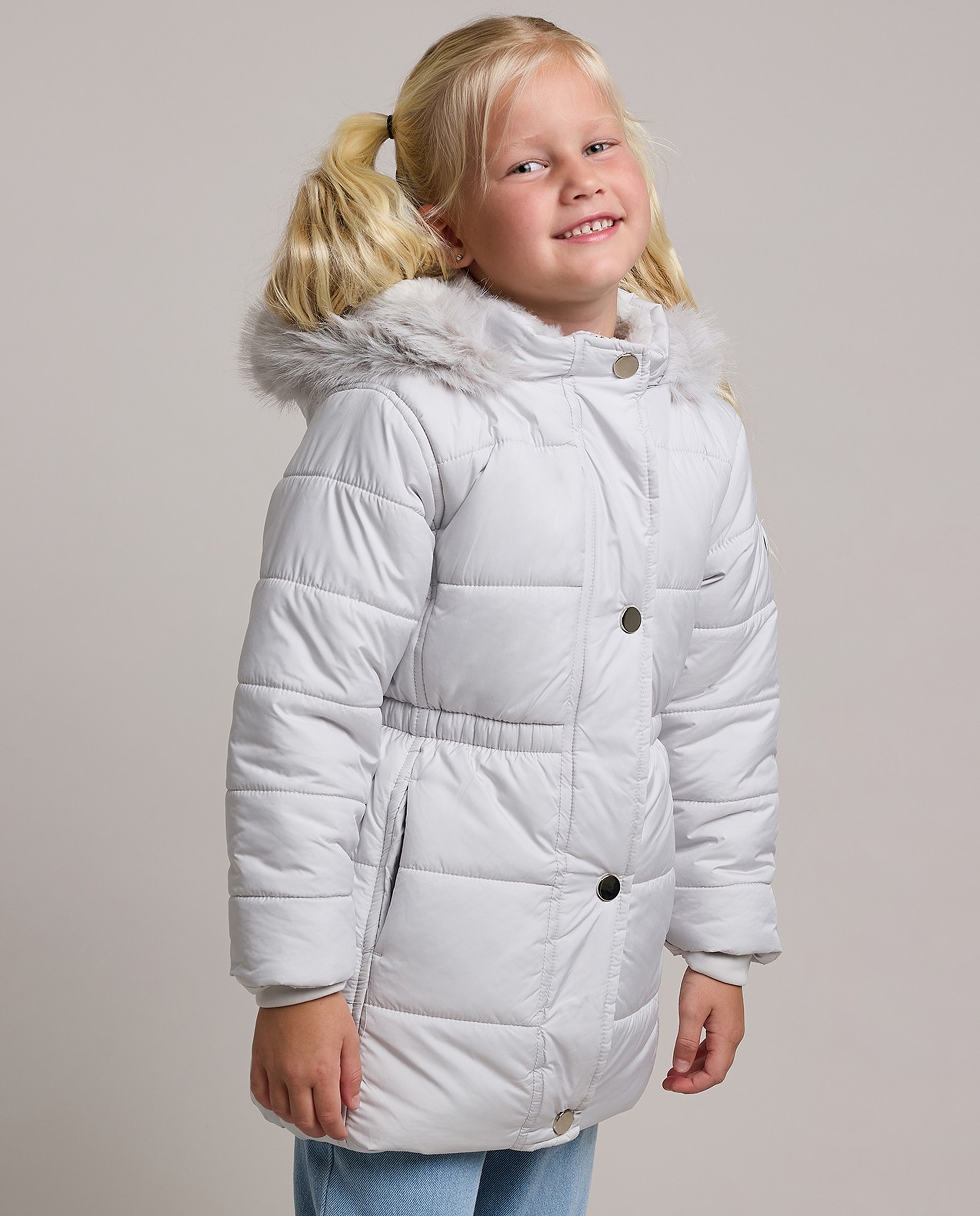 Cinched Waist Hooded Puffer Jacket with Long Sleeves