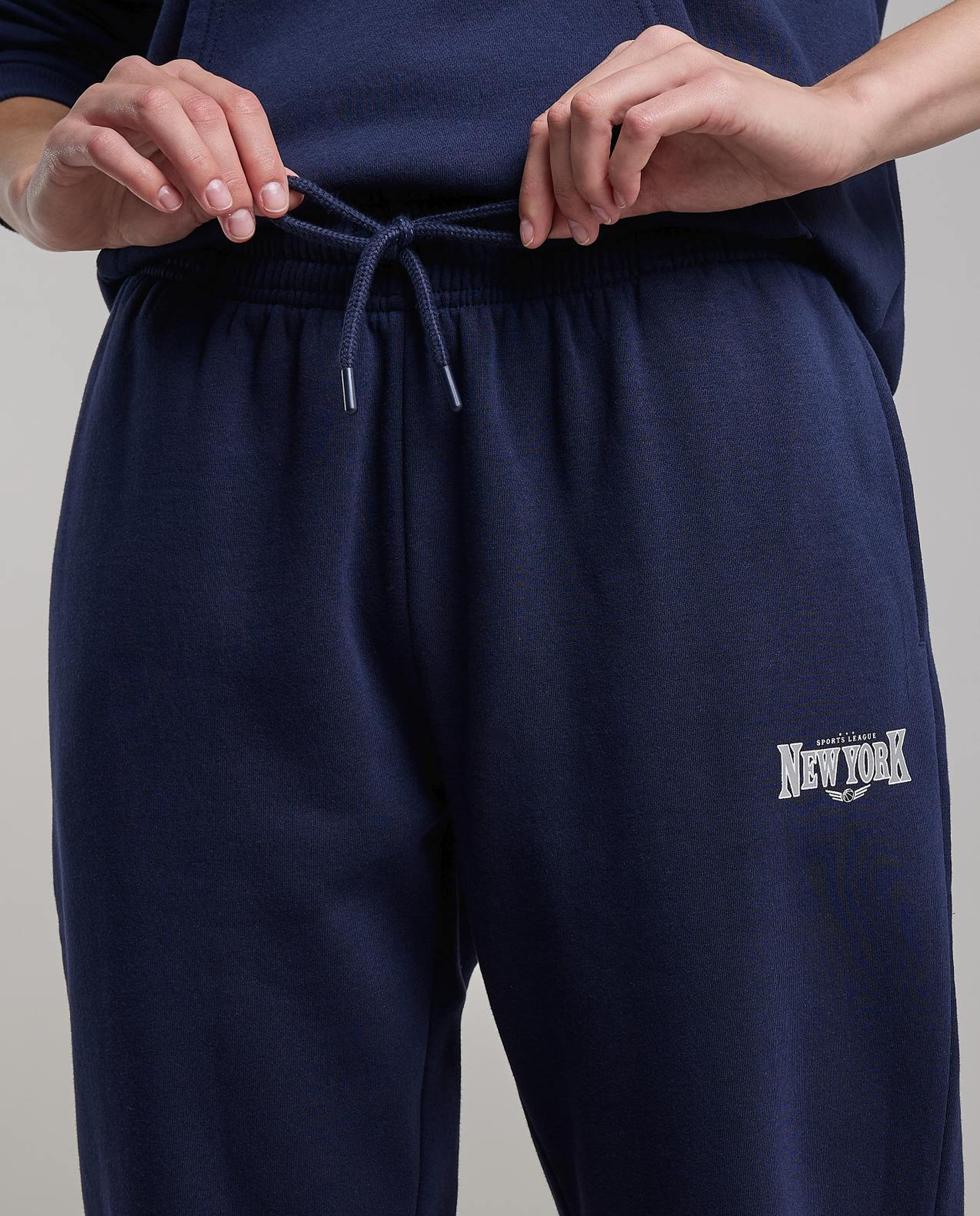 Print Detail Joggers with Drawstring Waist