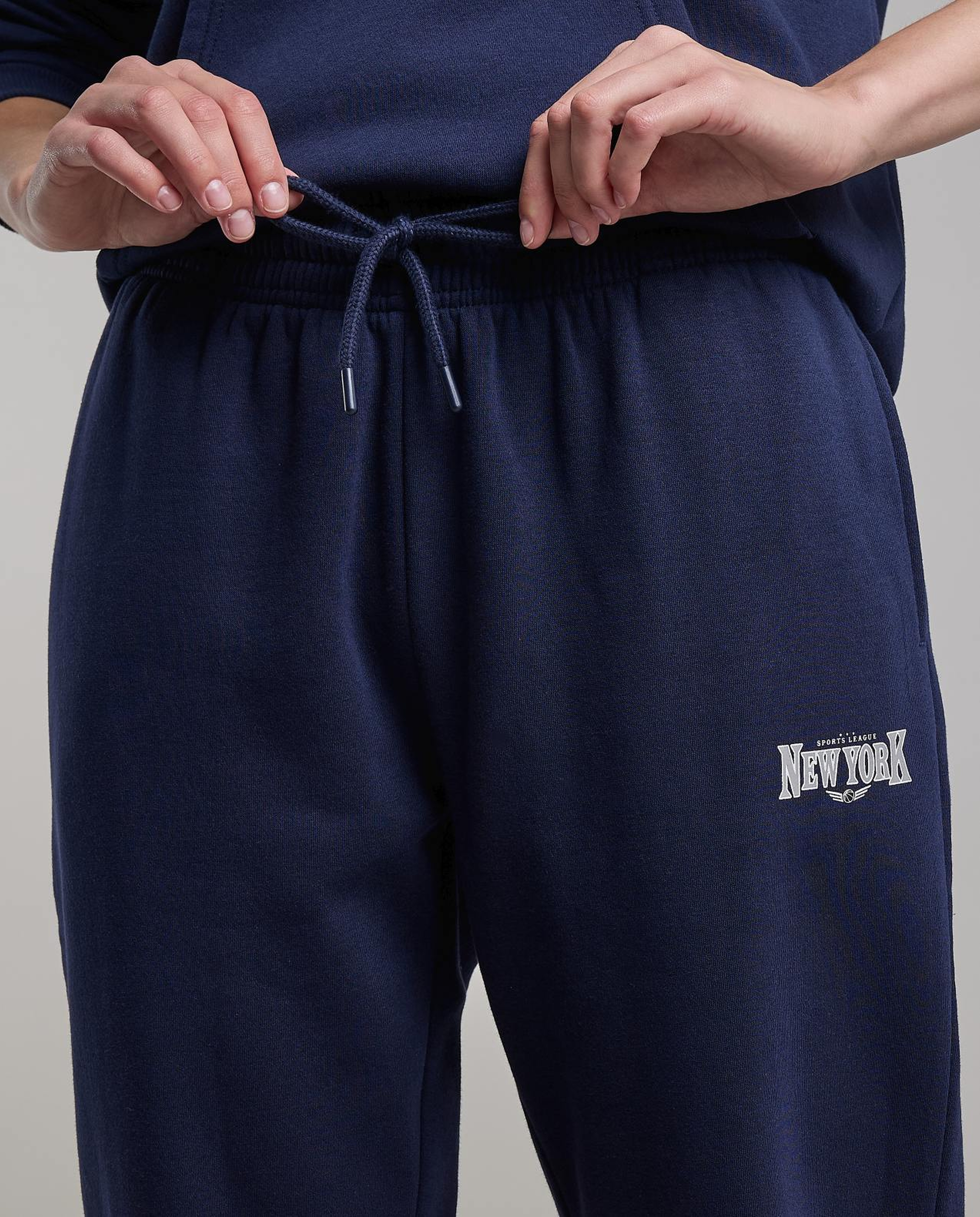 Print Detail Joggers with Drawstring Waist