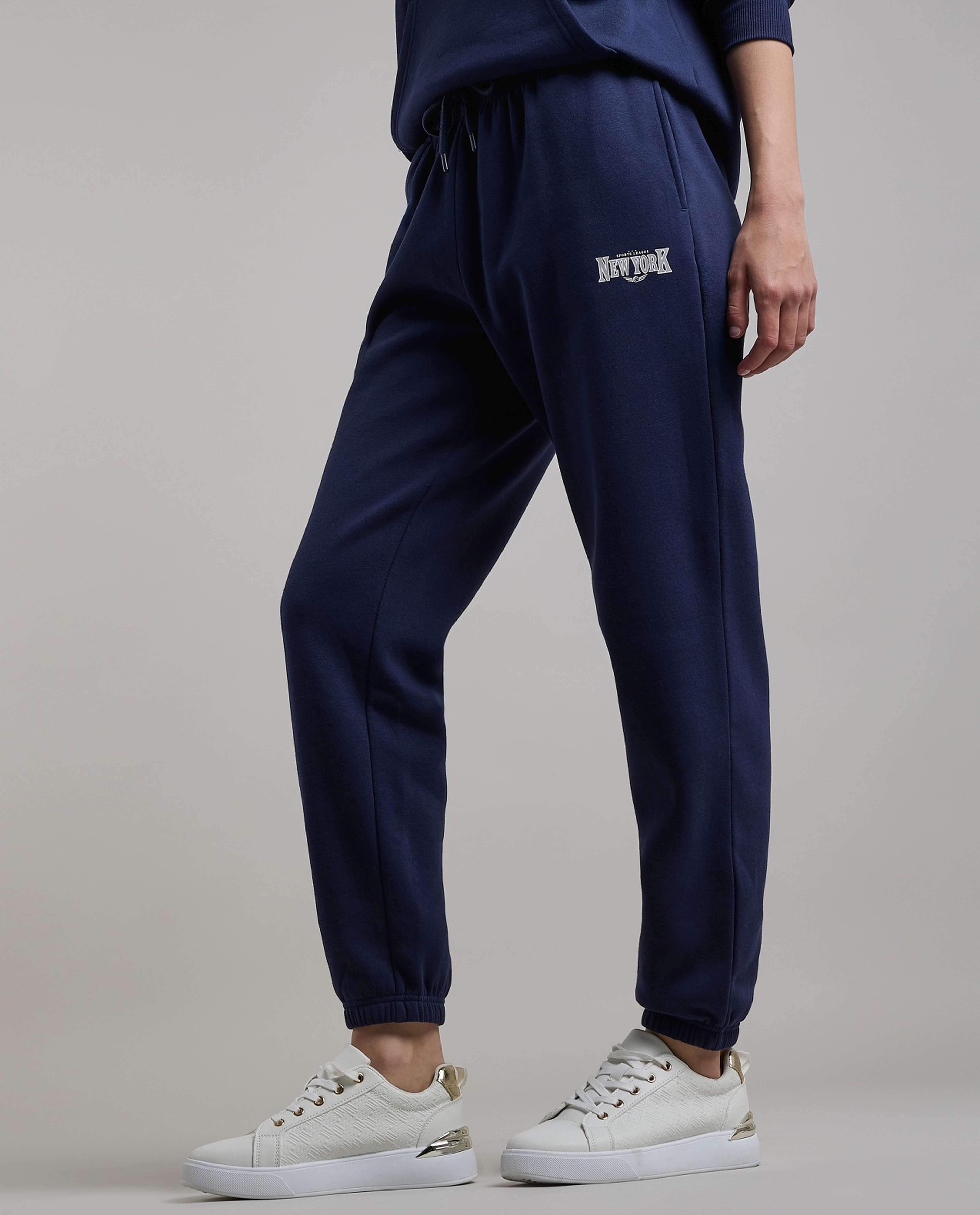 Print Detail Joggers with Drawstring Waist