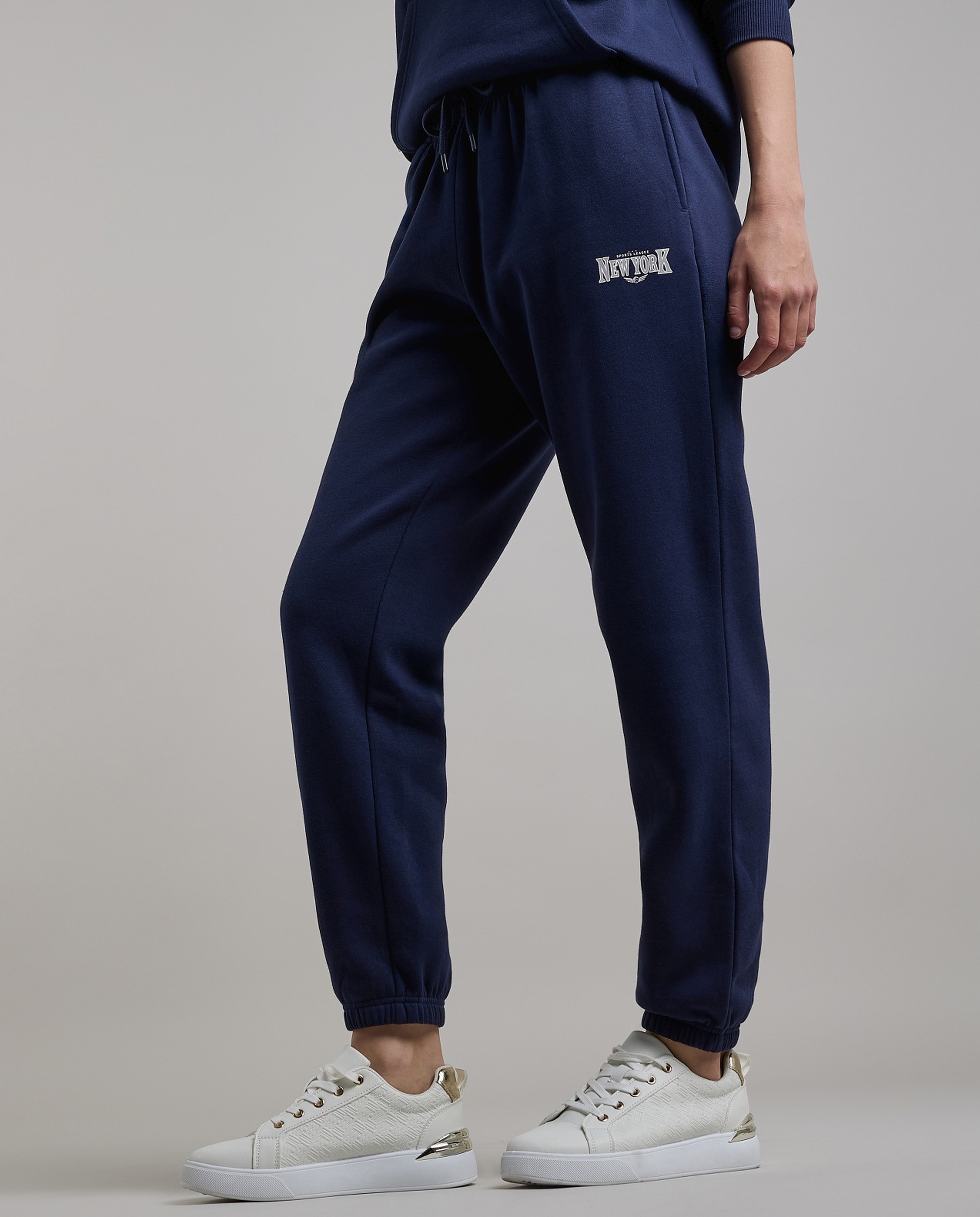Print Detail Joggers with Drawstring Waist