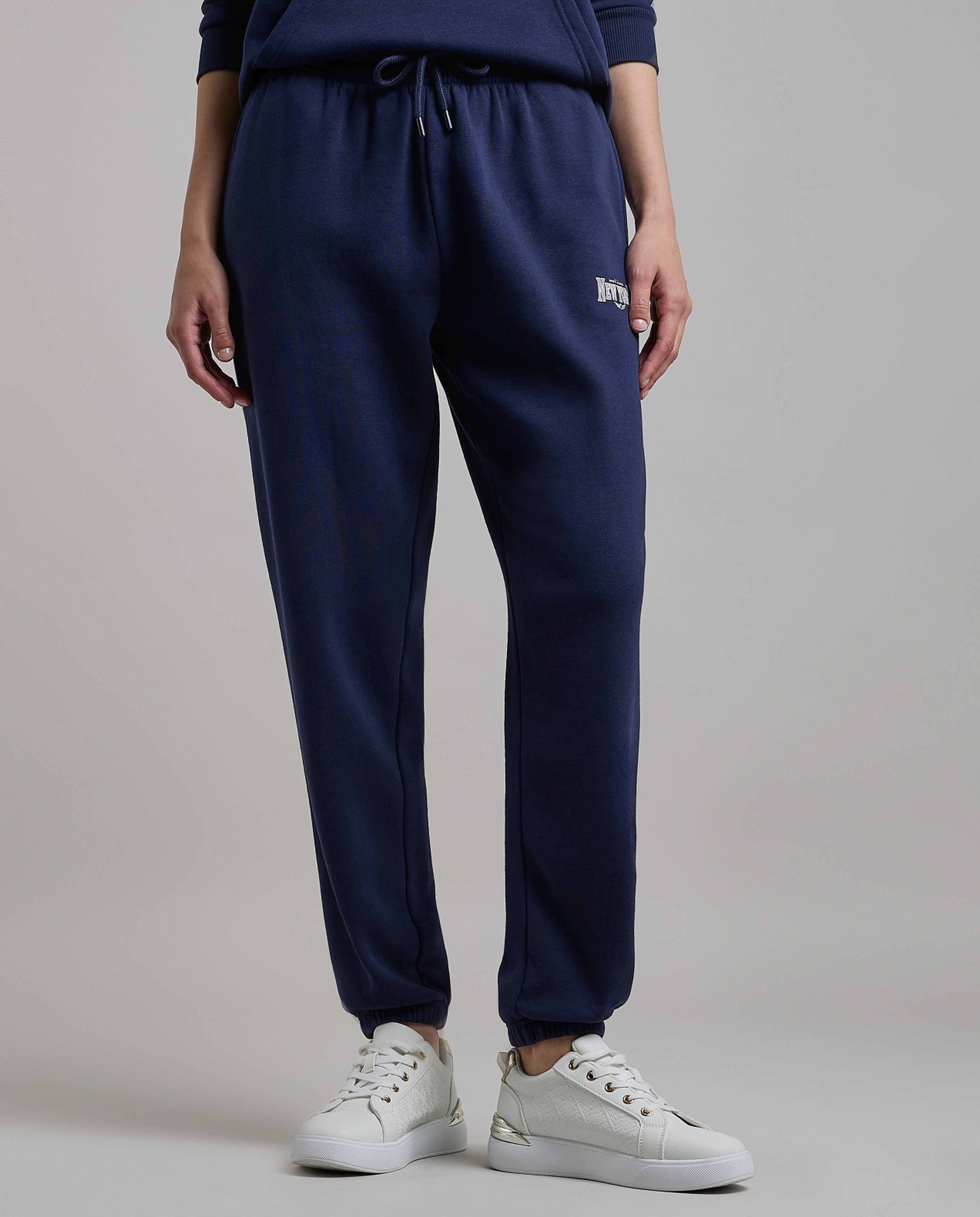 Print Detail Joggers with Drawstring Waist