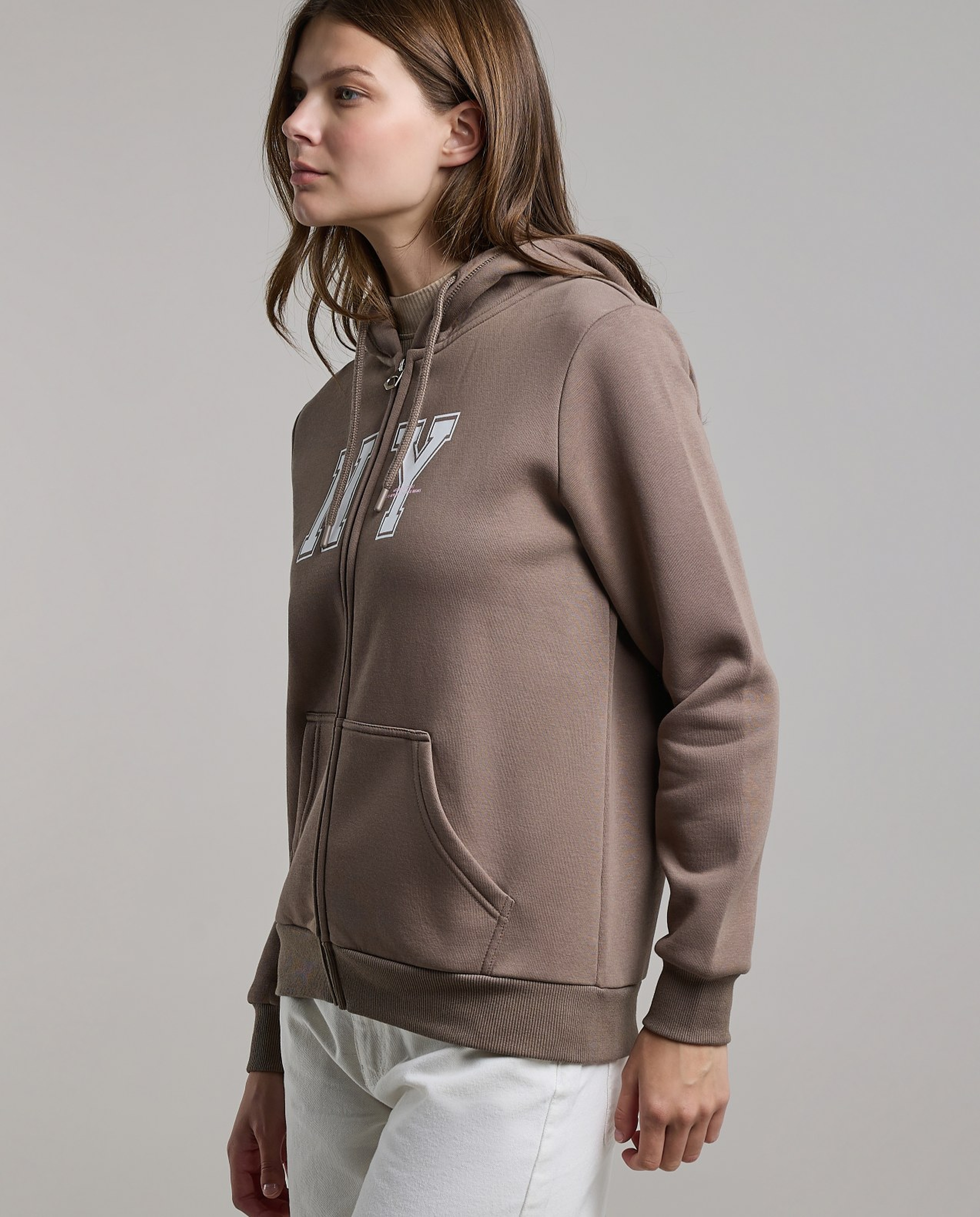 Printed Hooded Jacket with Long Sleeves