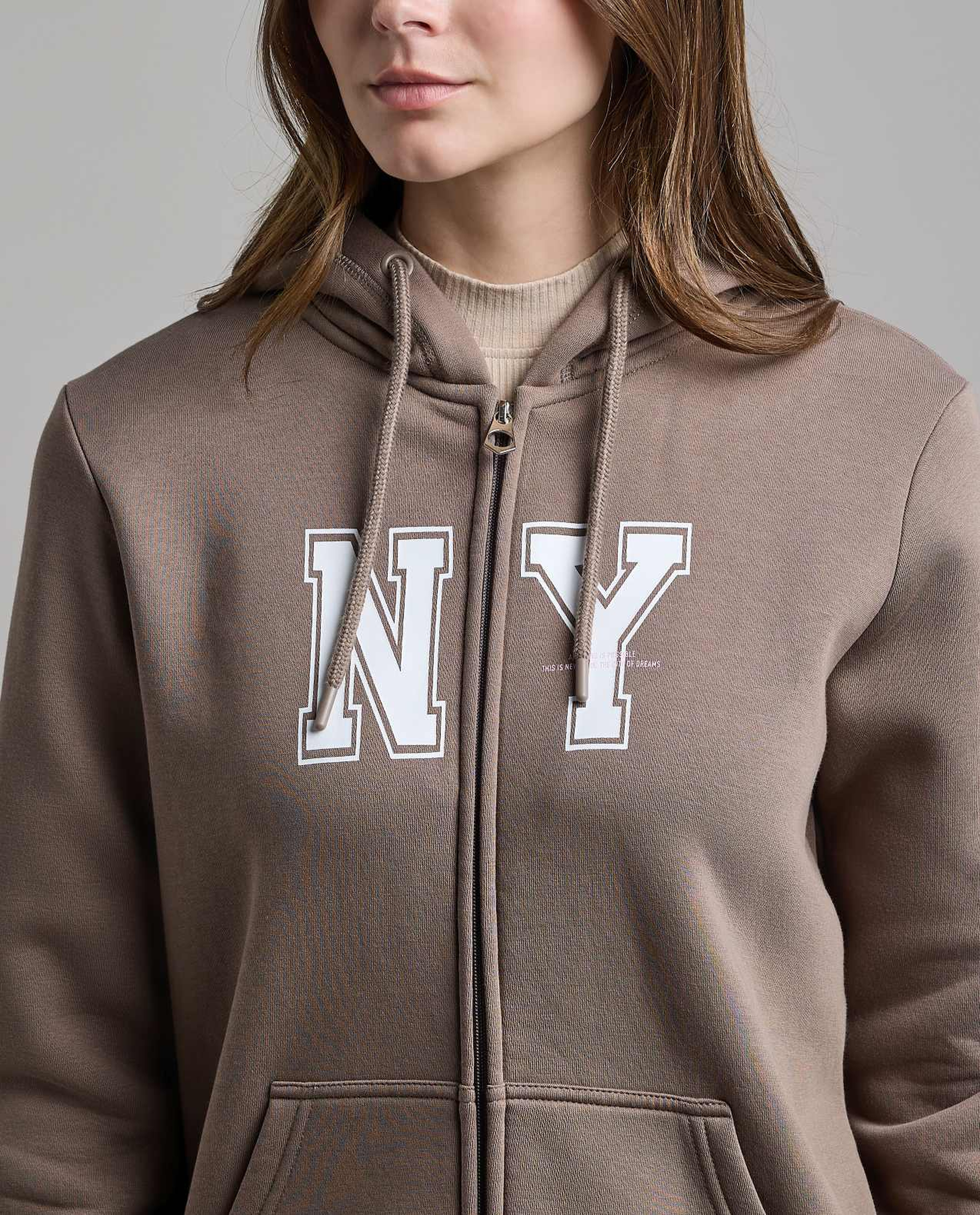 Printed Hooded Jacket with Long Sleeves