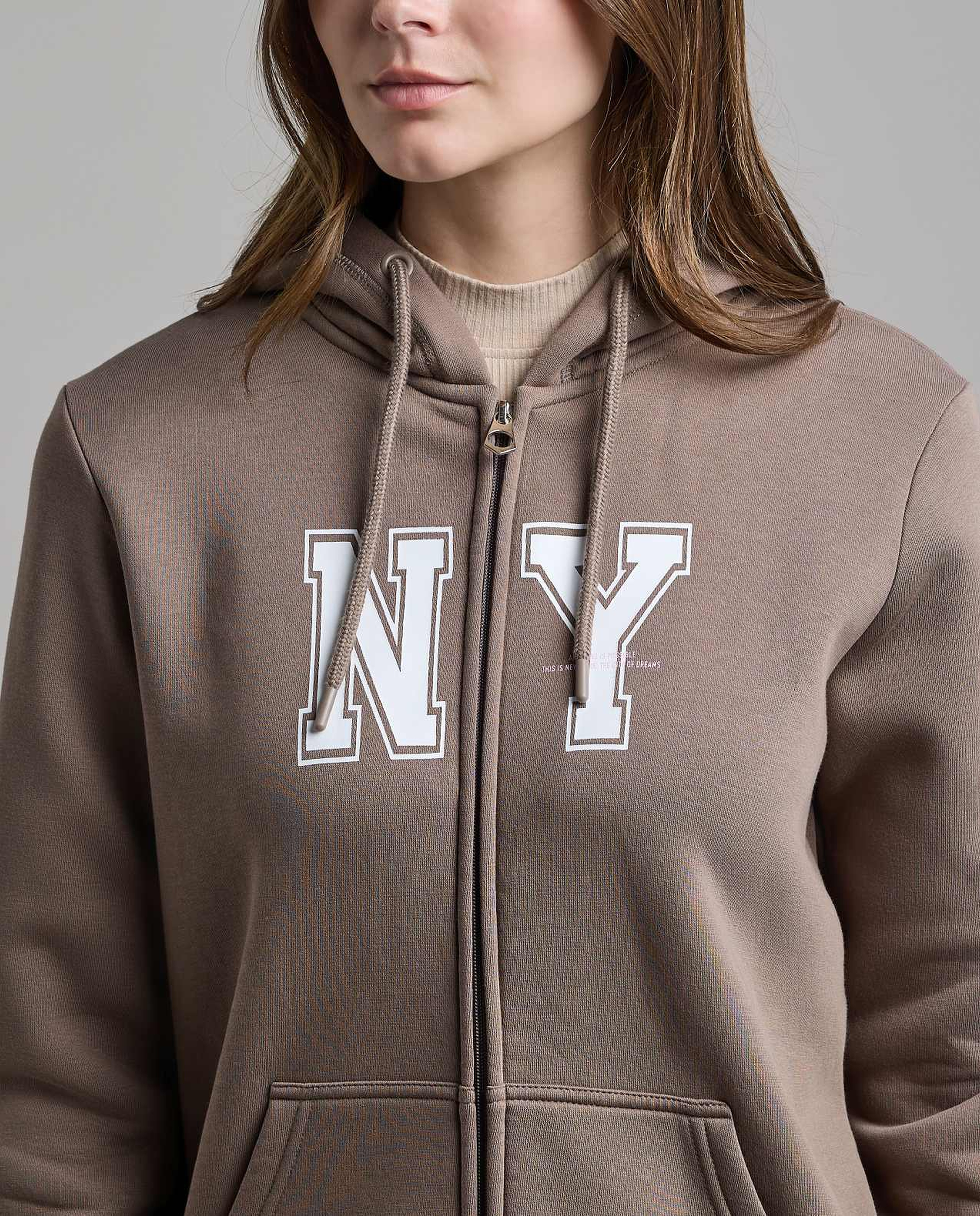 Printed Hooded Jacket with Long Sleeves