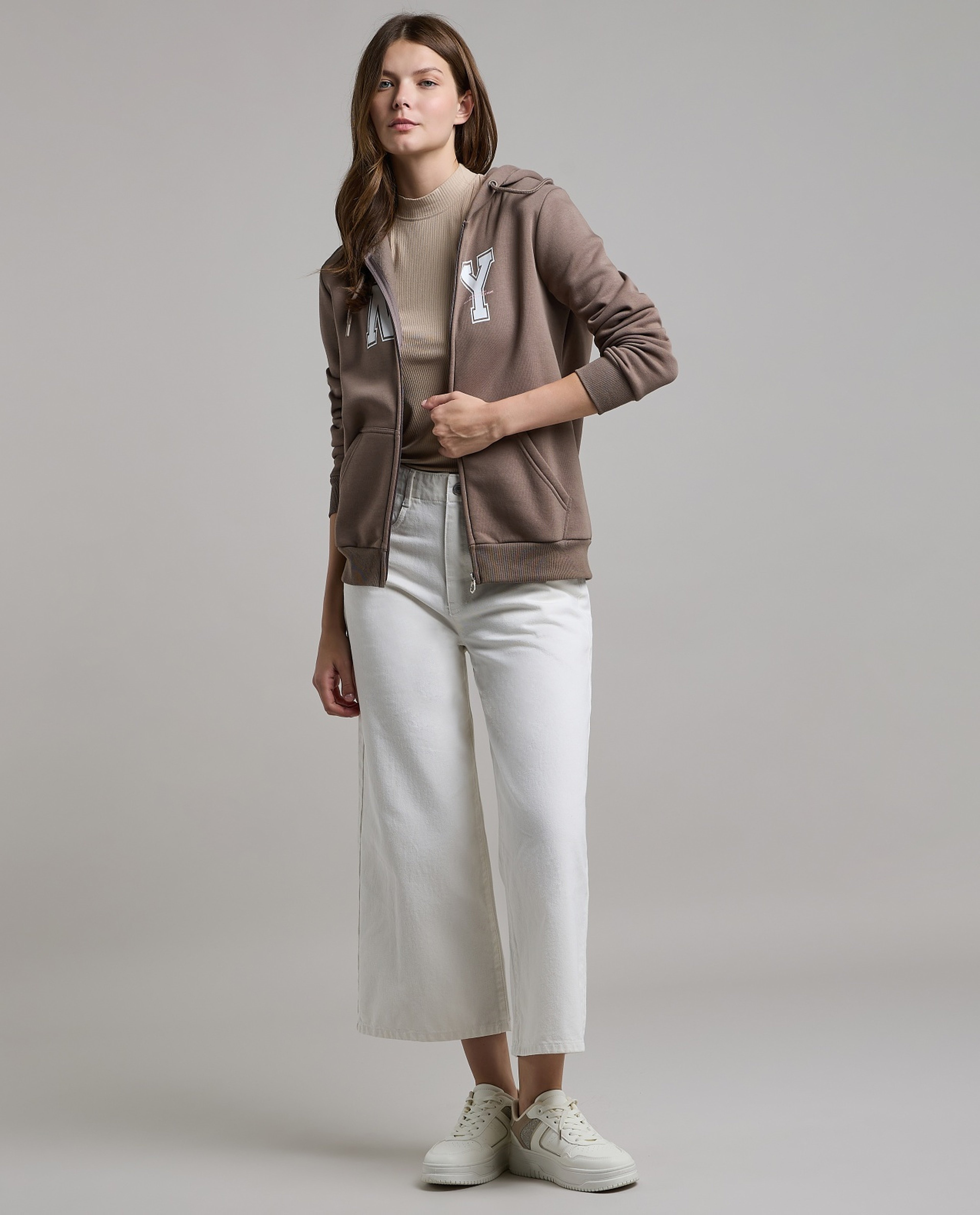 Printed Hooded Jacket with Long Sleeves