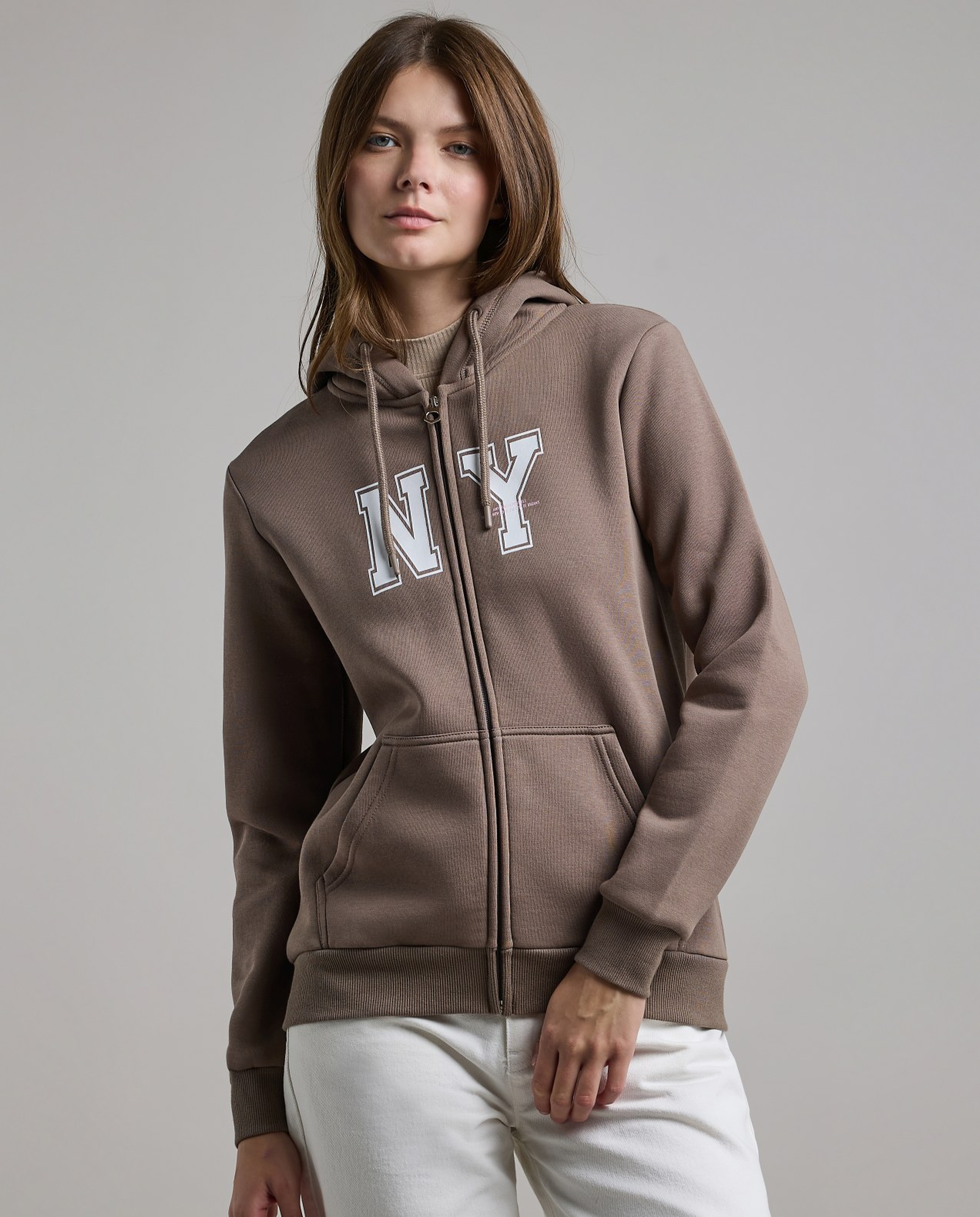 Printed Hooded Jacket with Long Sleeves