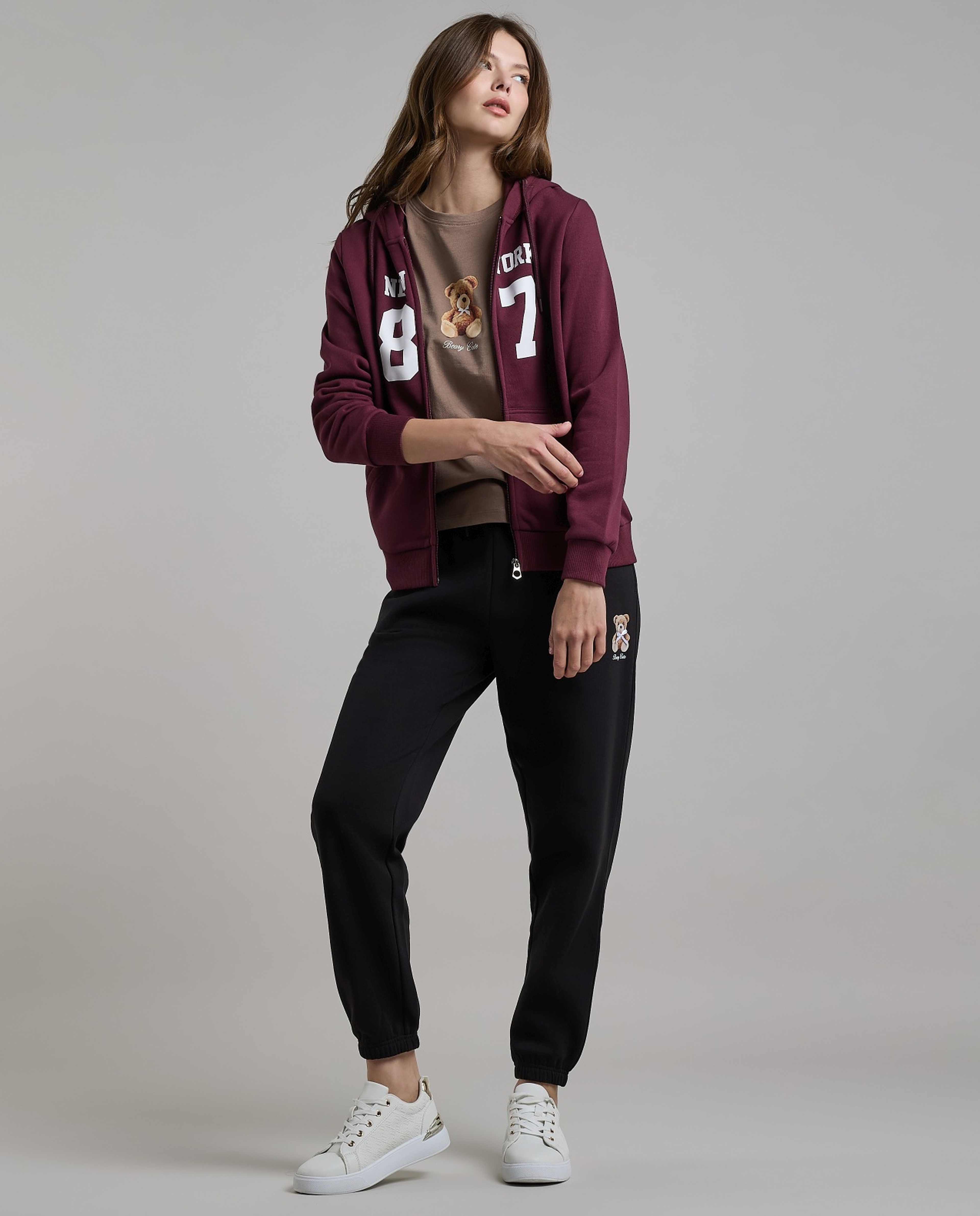 Printed Hooded Jacket with Long Sleeves