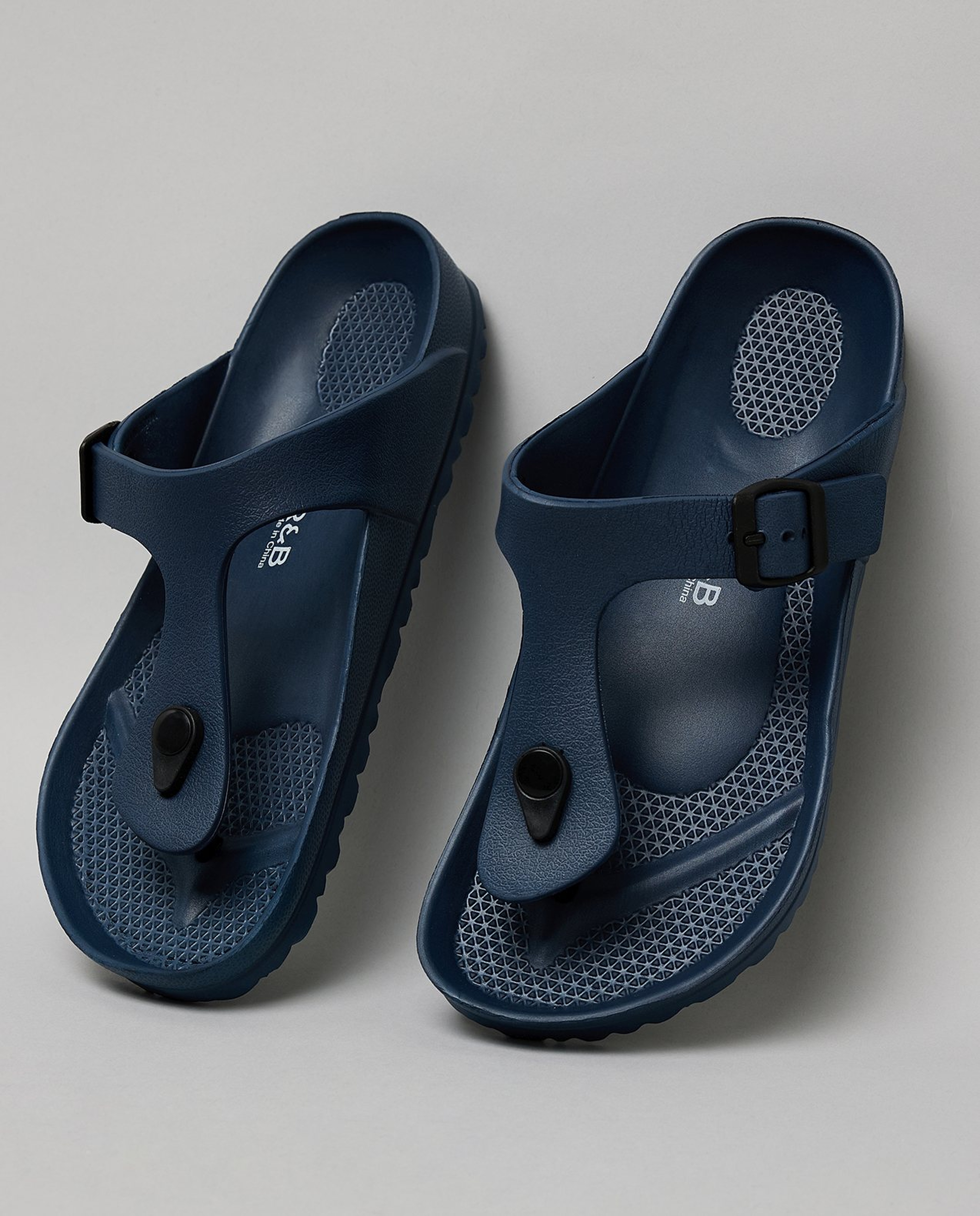 Textured T-Strap Flip-Flops