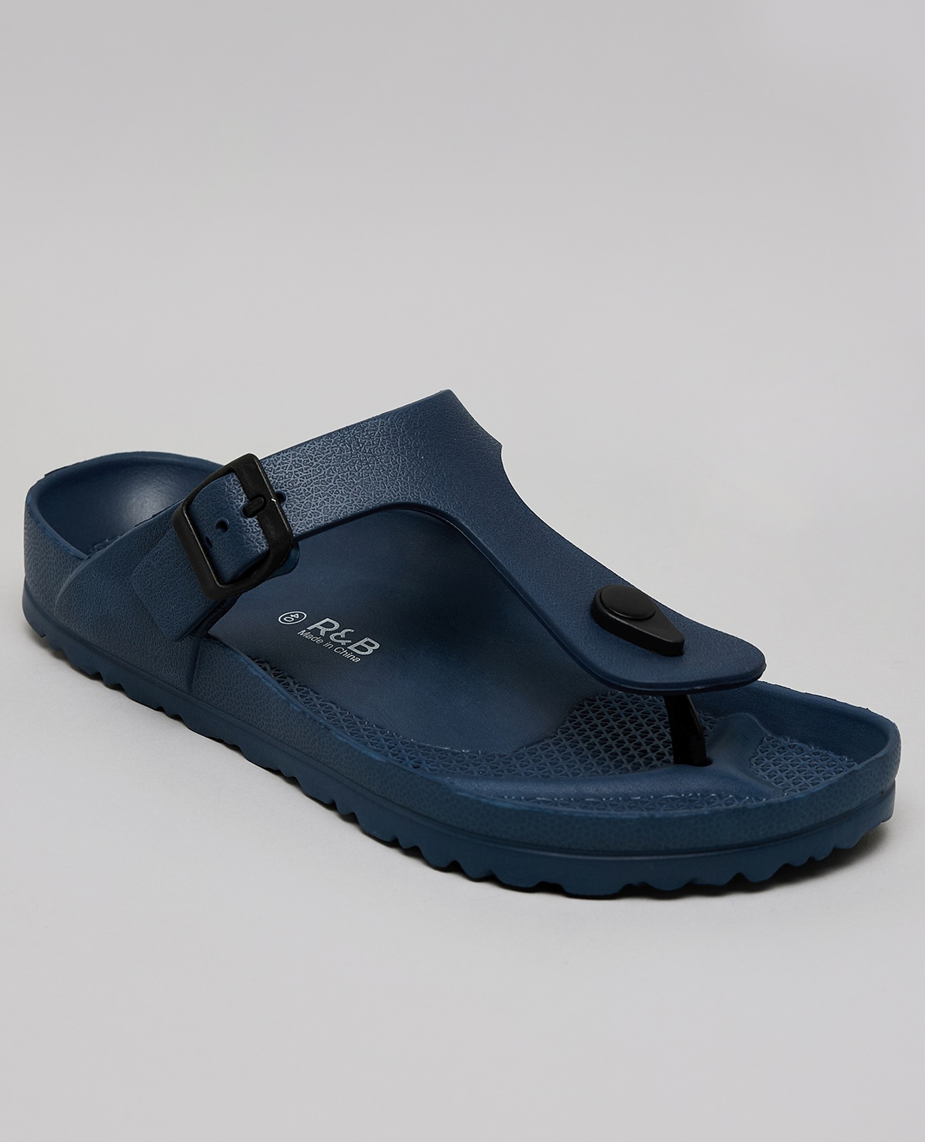 Textured T-Strap Flip-Flops
