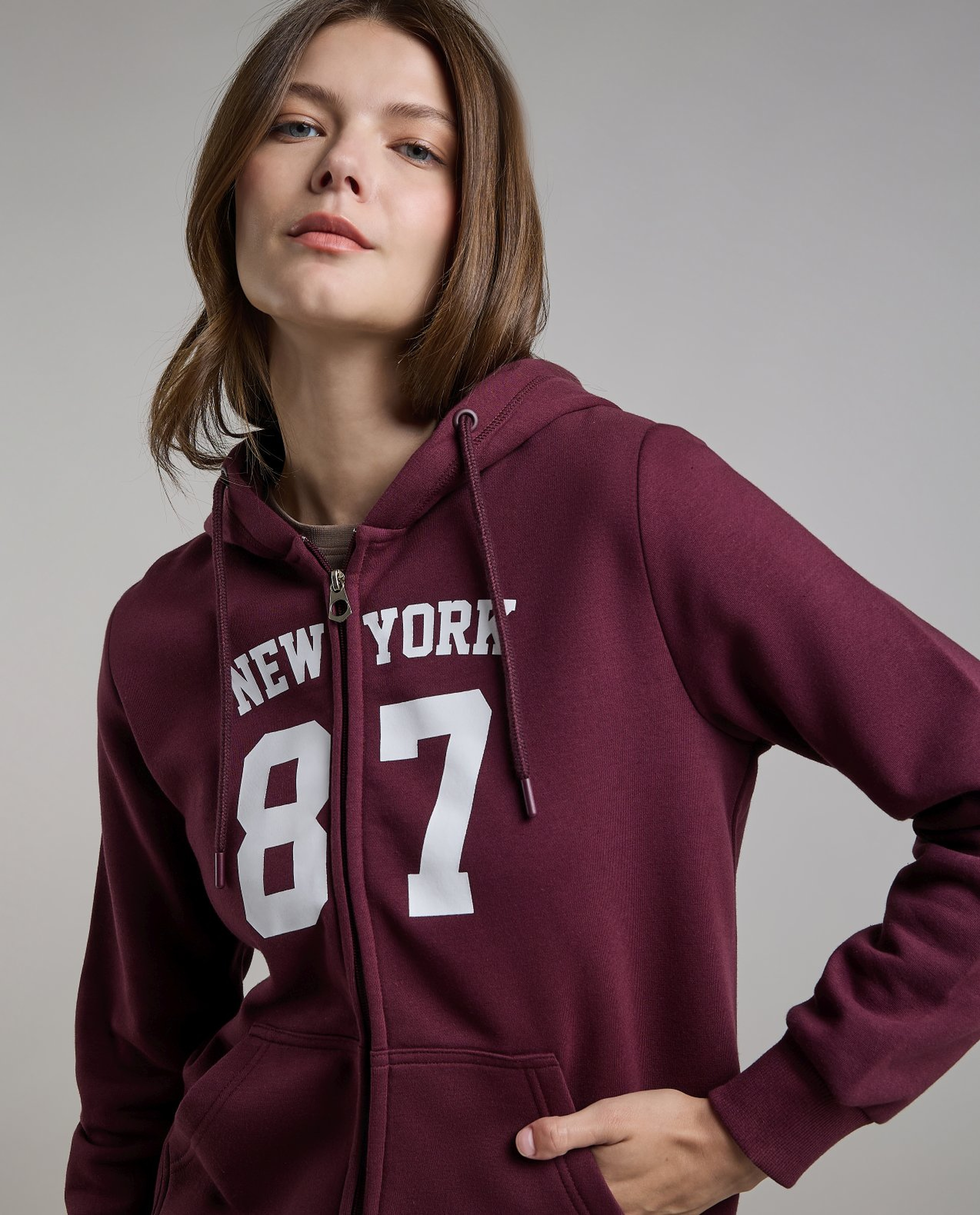 Printed Hooded Jacket with Long Sleeves