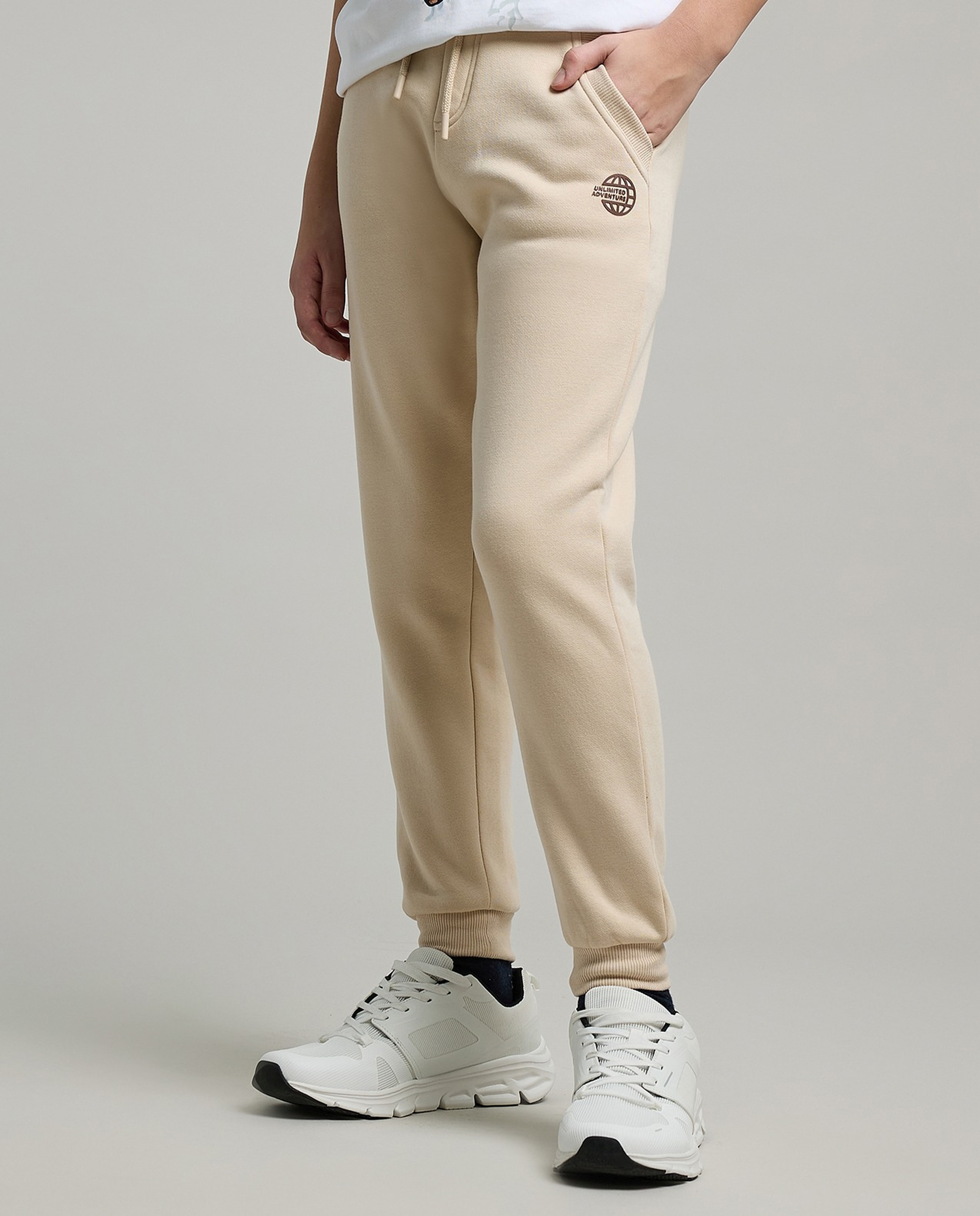 Solid Joggers with Drawstring Waist