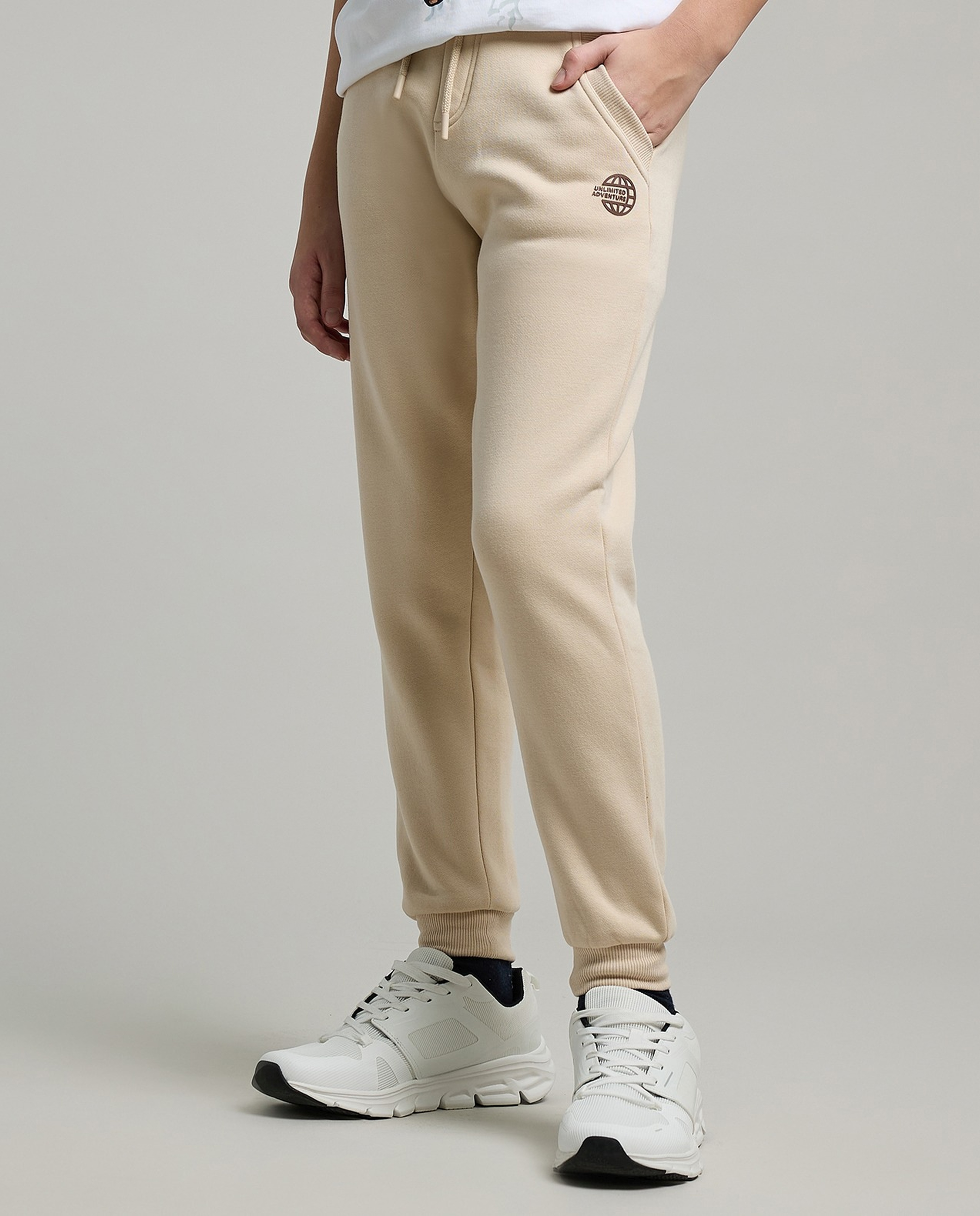 Solid Joggers with Drawstring Waist