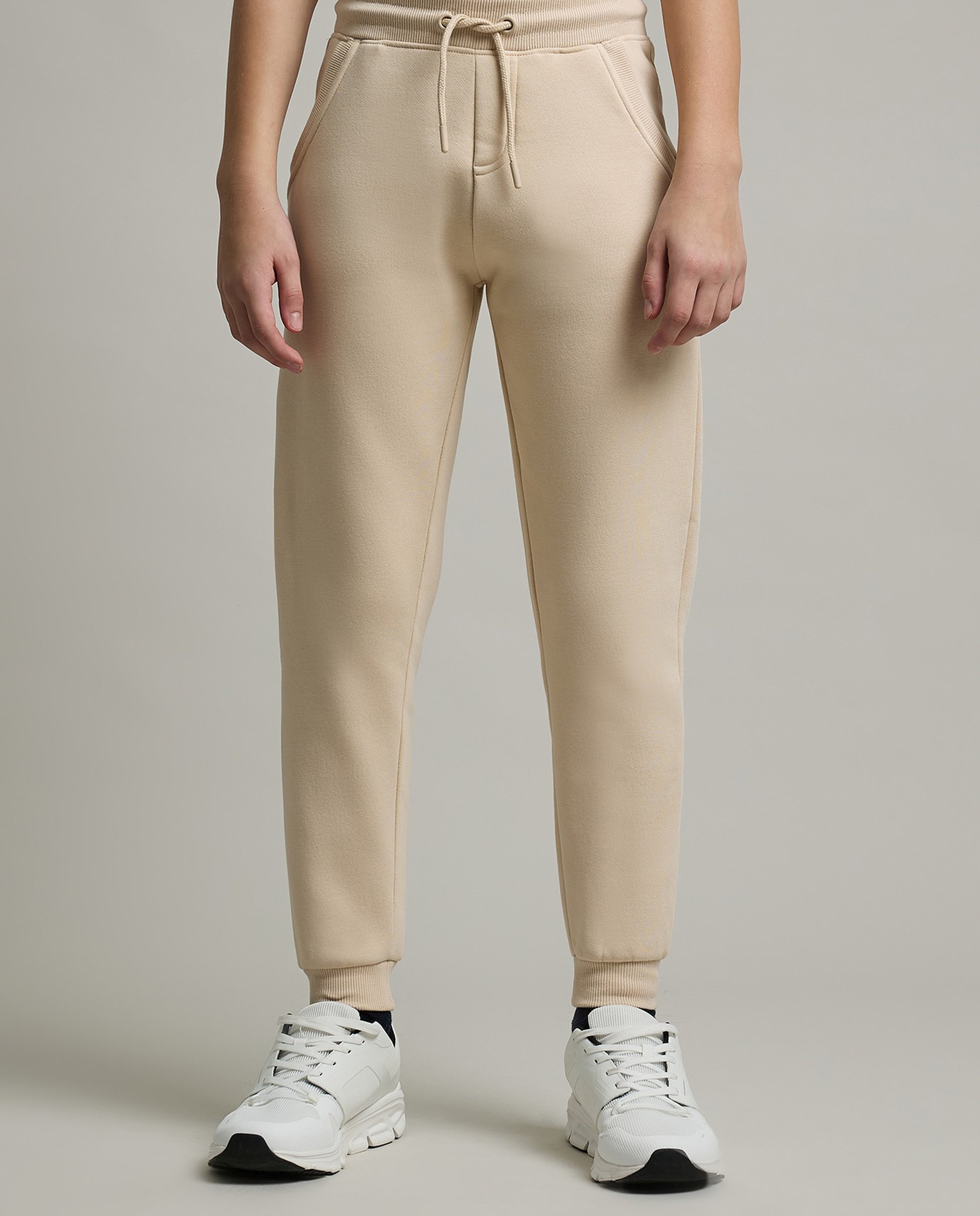 Solid Joggers with Drawstring Waist