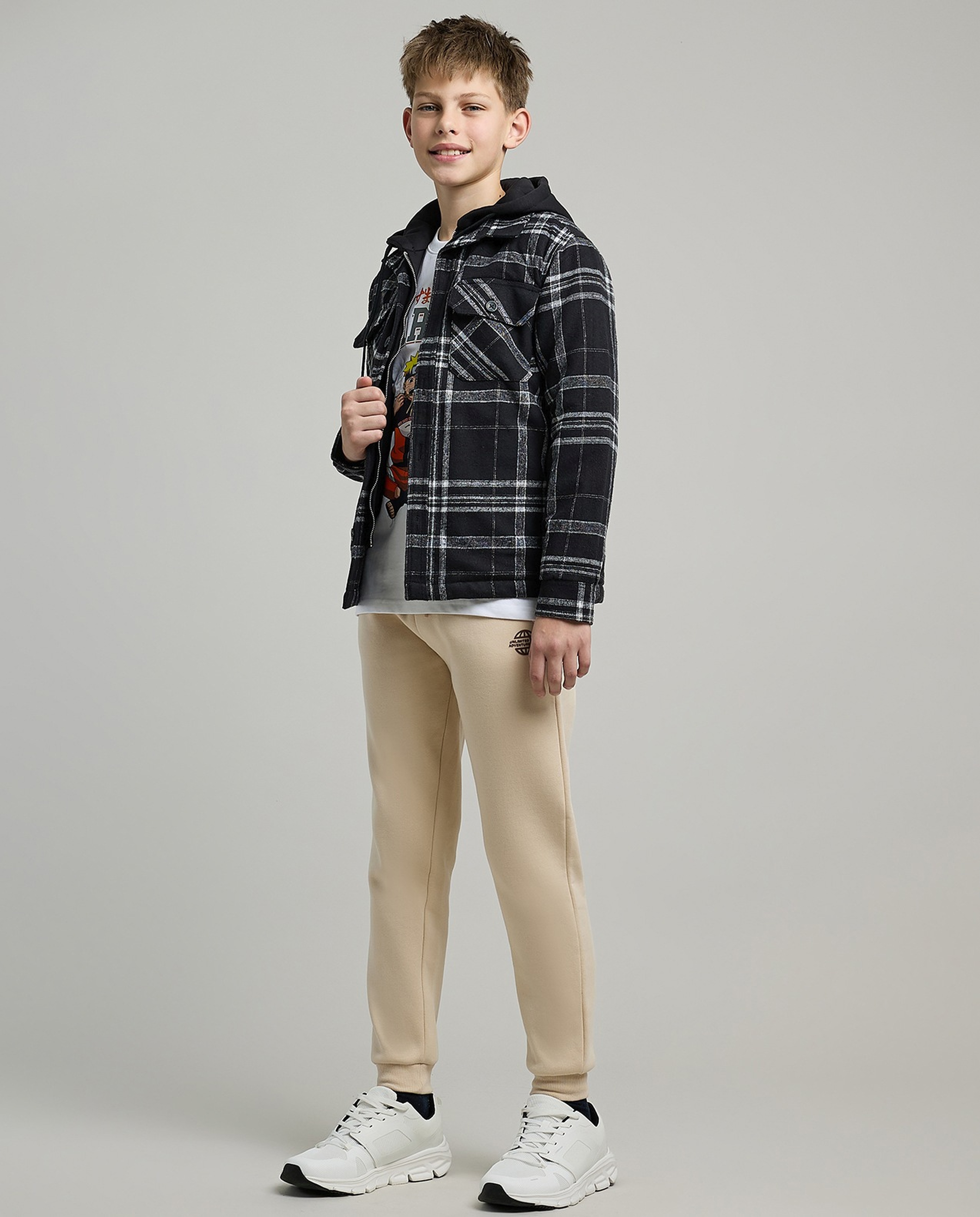 Solid Joggers with Drawstring Waist