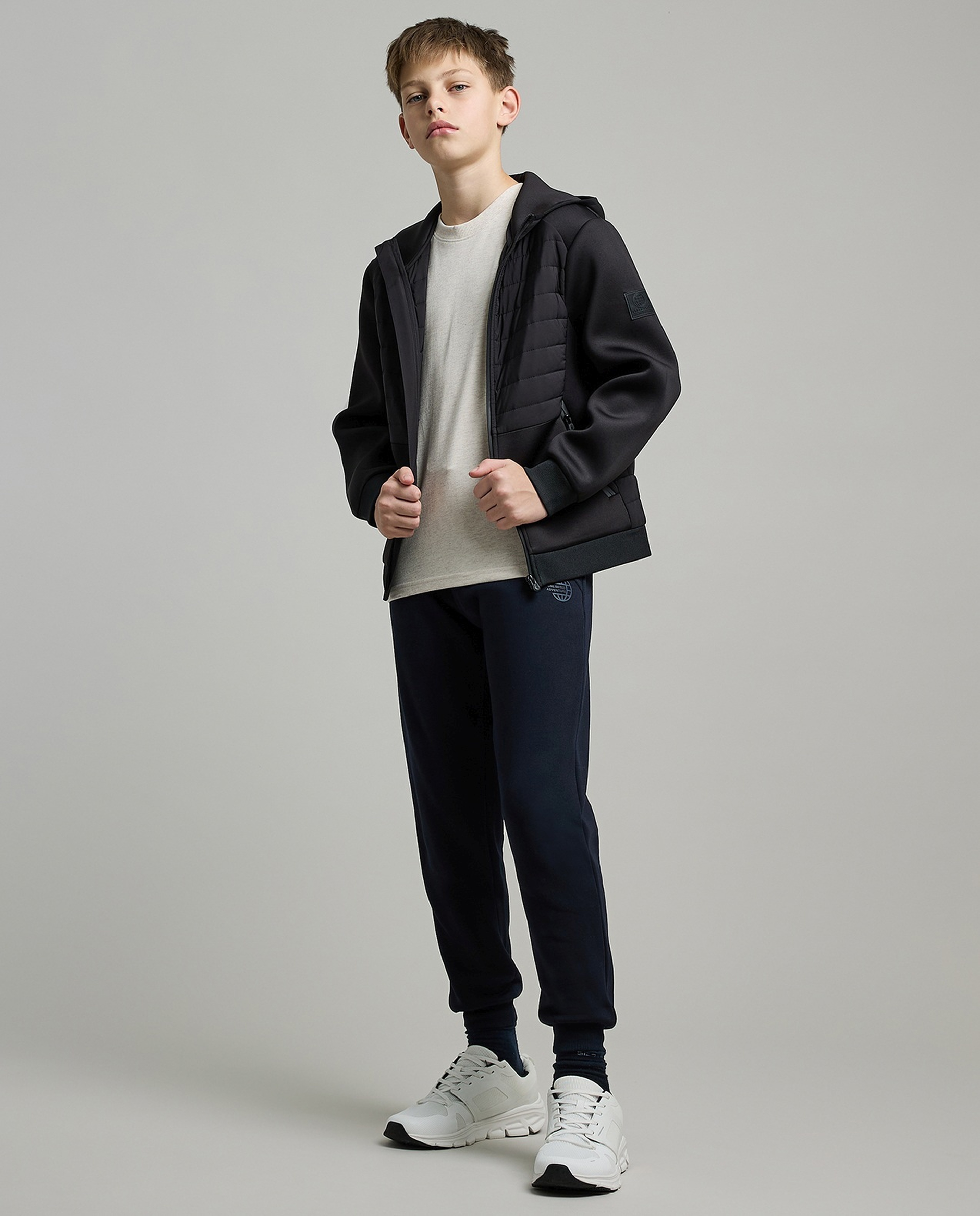 Badge Detail T-Shirt with Crew Neck and Short Sleeves