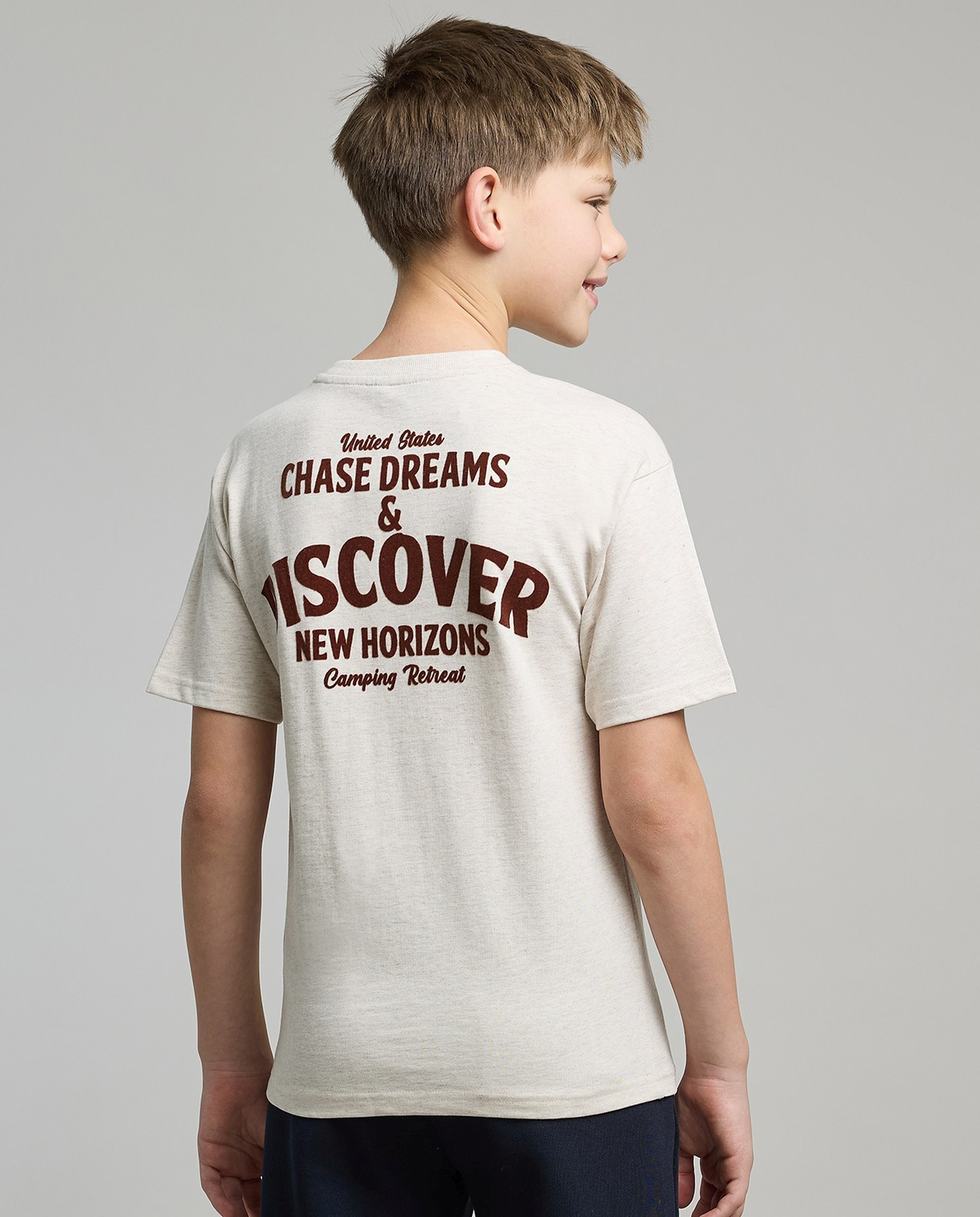 Badge Detail T-Shirt with Crew Neck and Short Sleeves