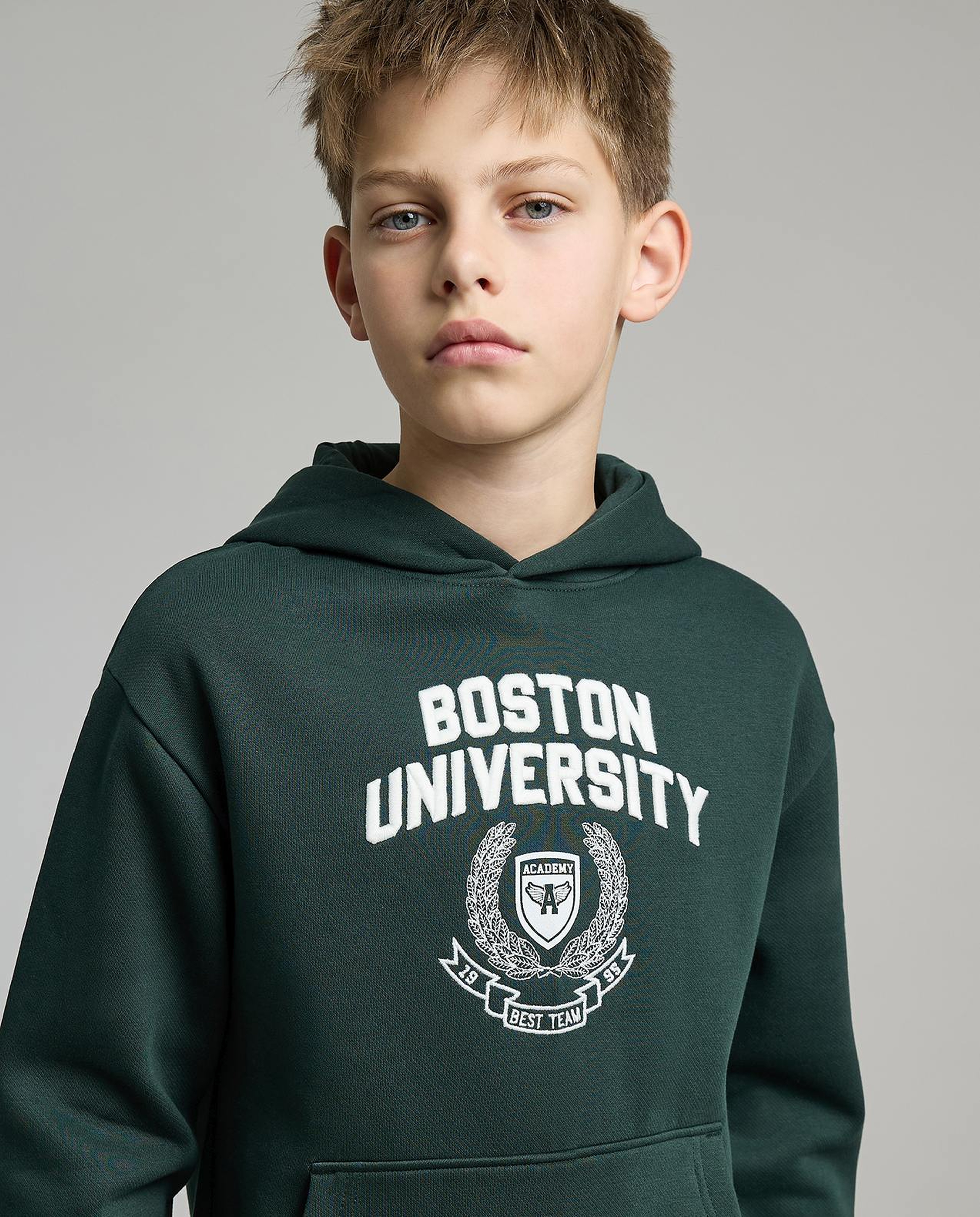 Typography Print Hoodie with Long Sleeves