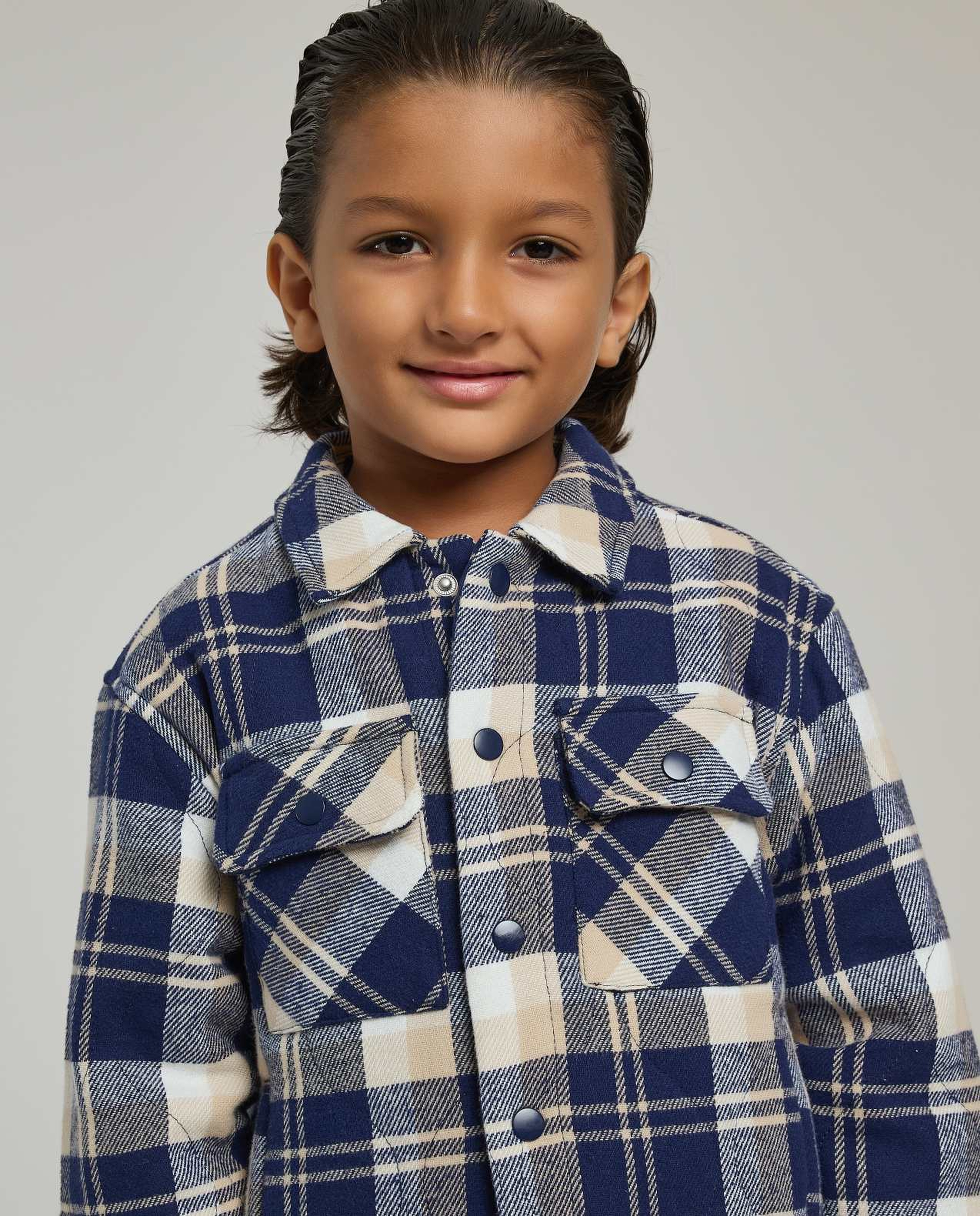 Plaid Shirt with Classic Collar and Long Sleeves