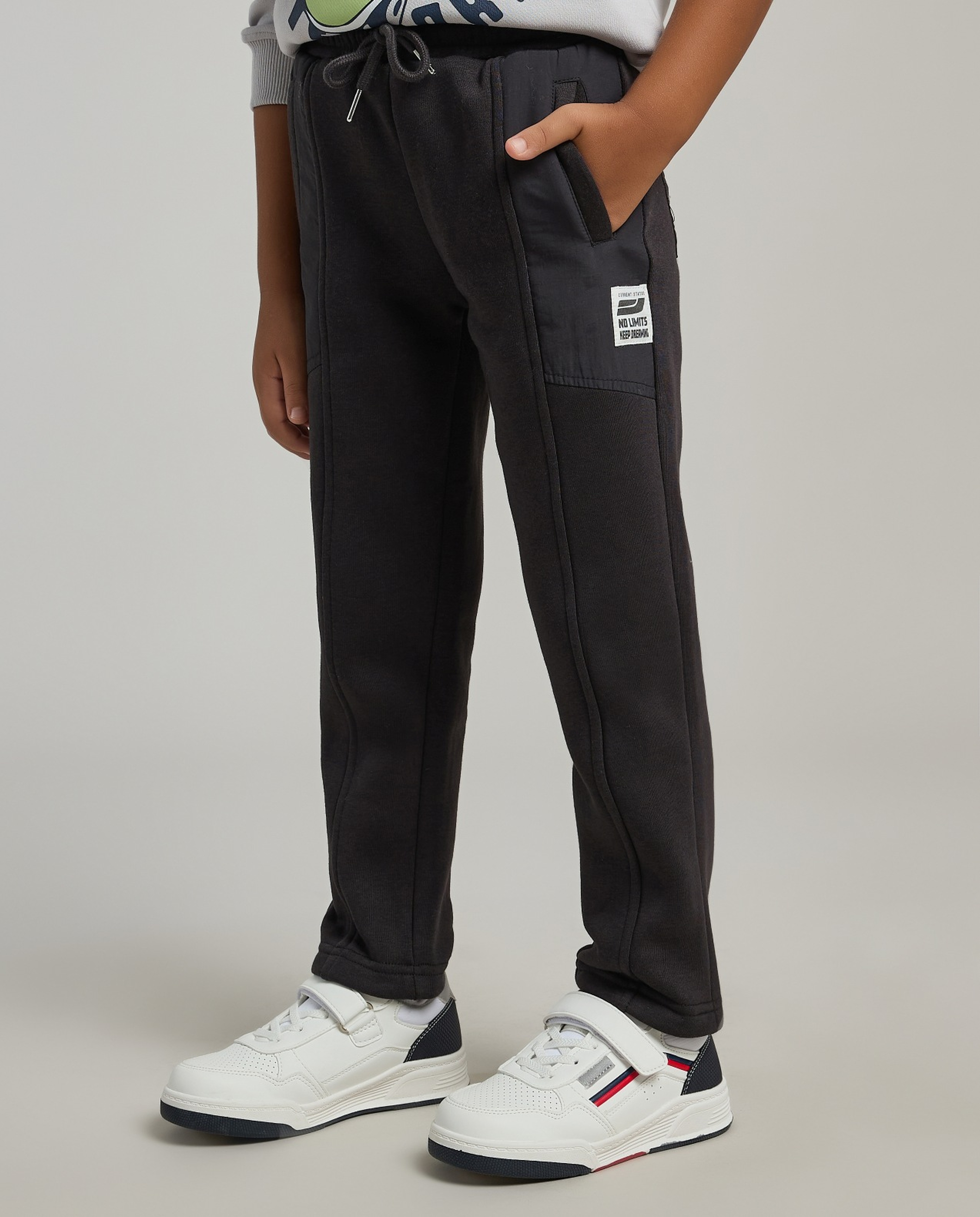 Badge Detail Joggers with Drawstring Waist