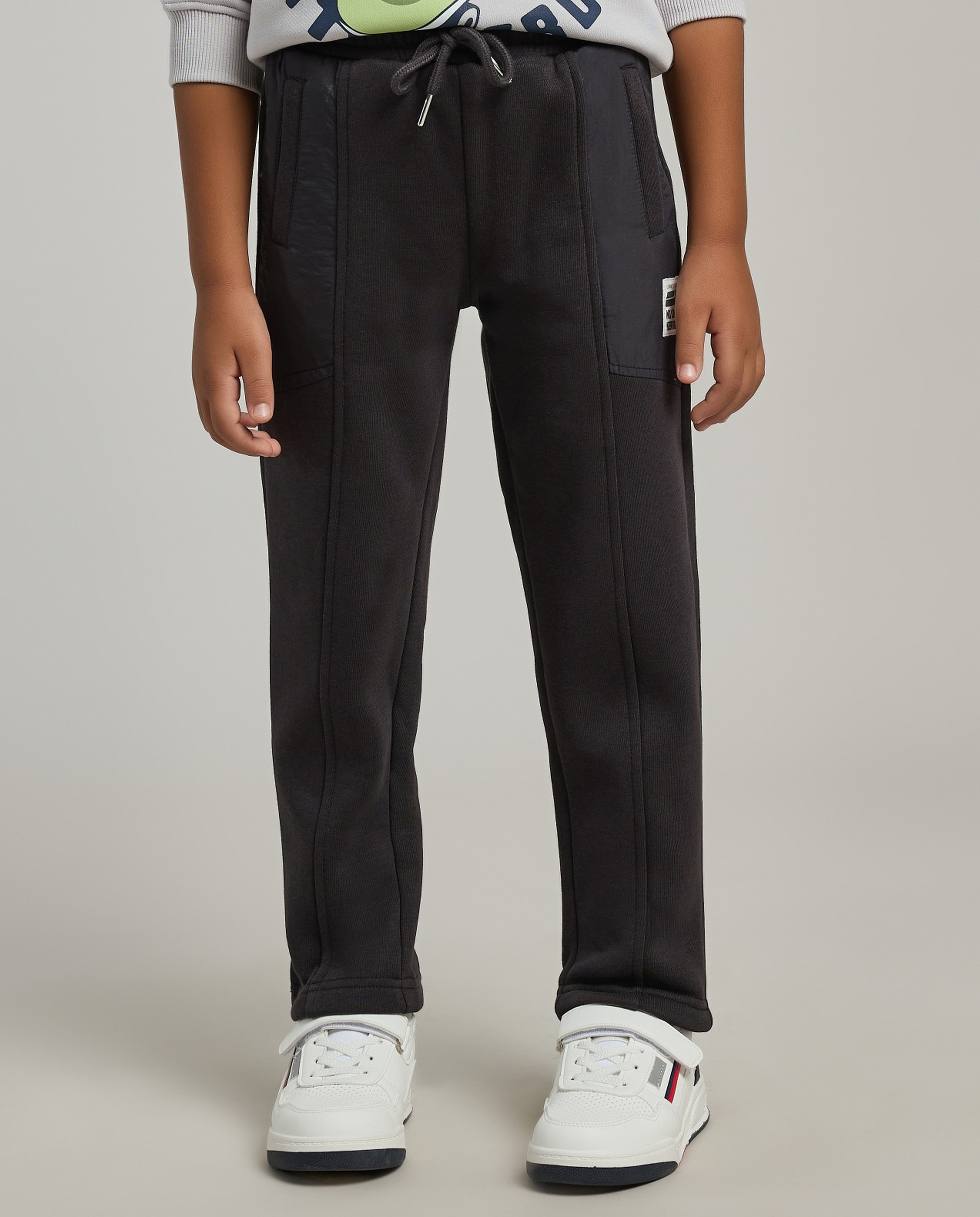 Badge Detail Joggers with Drawstring Waist