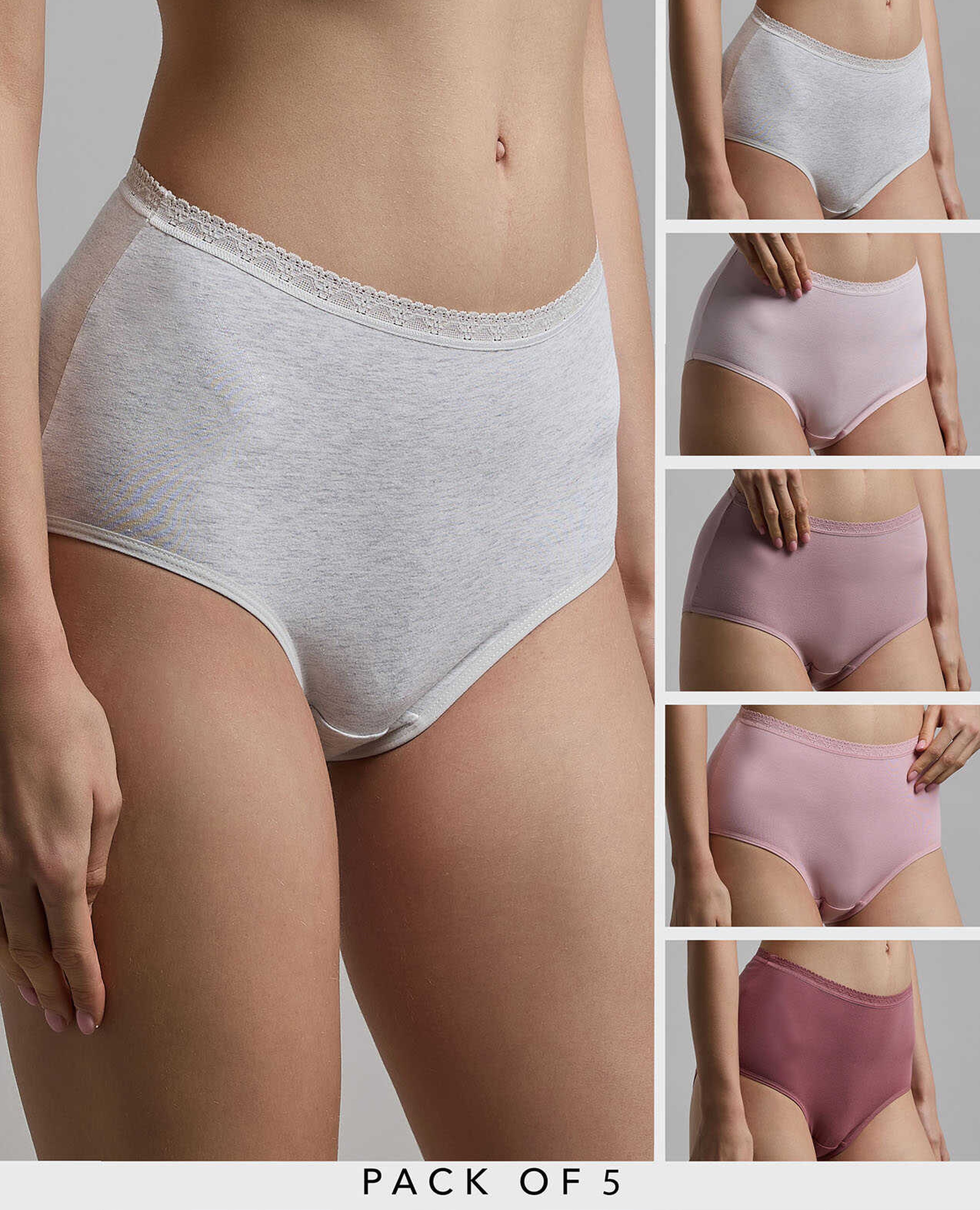 5 Pack Solid Full Briefs