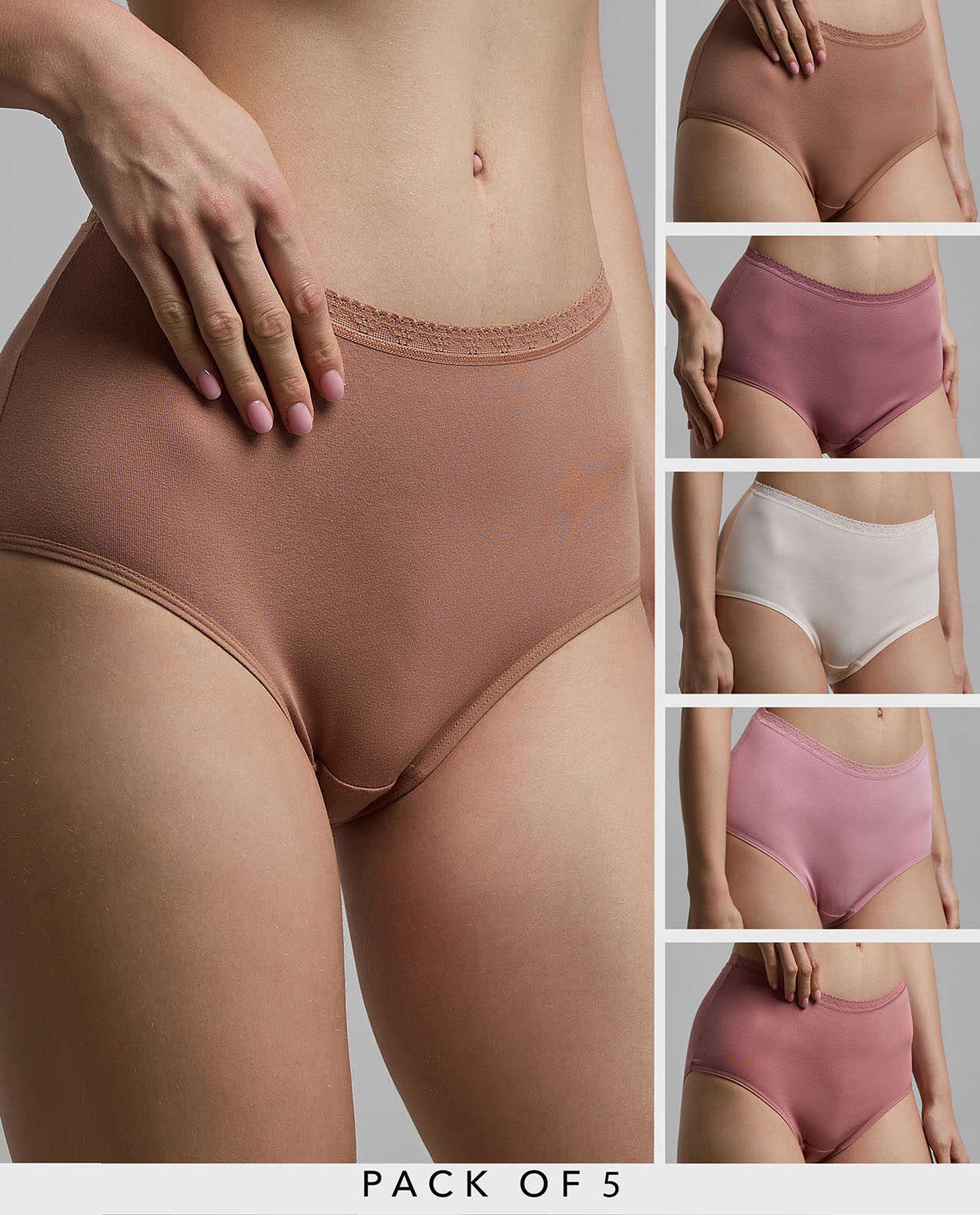 5 Pack Solid Full Briefs