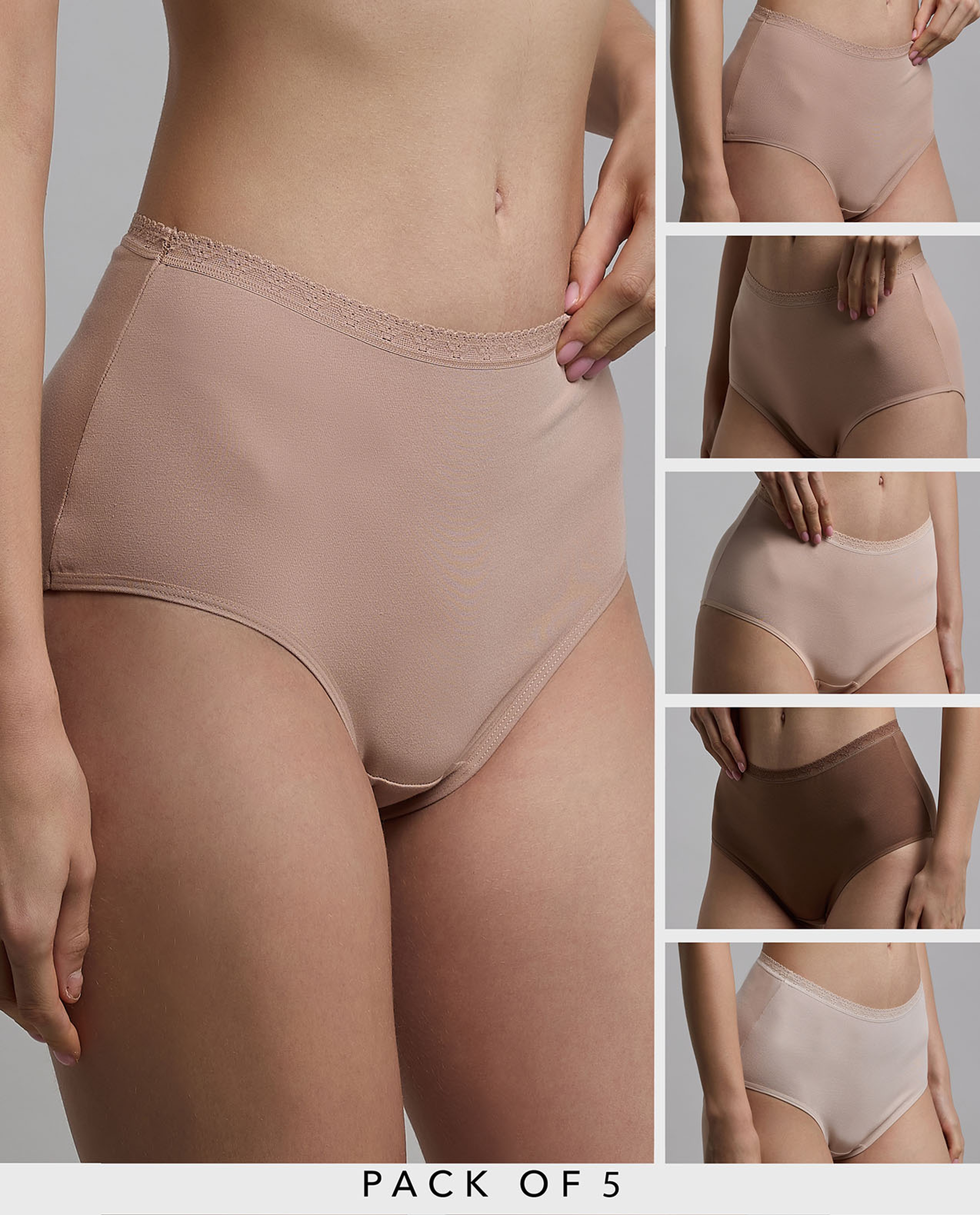 5 Pack Solid Full Briefs