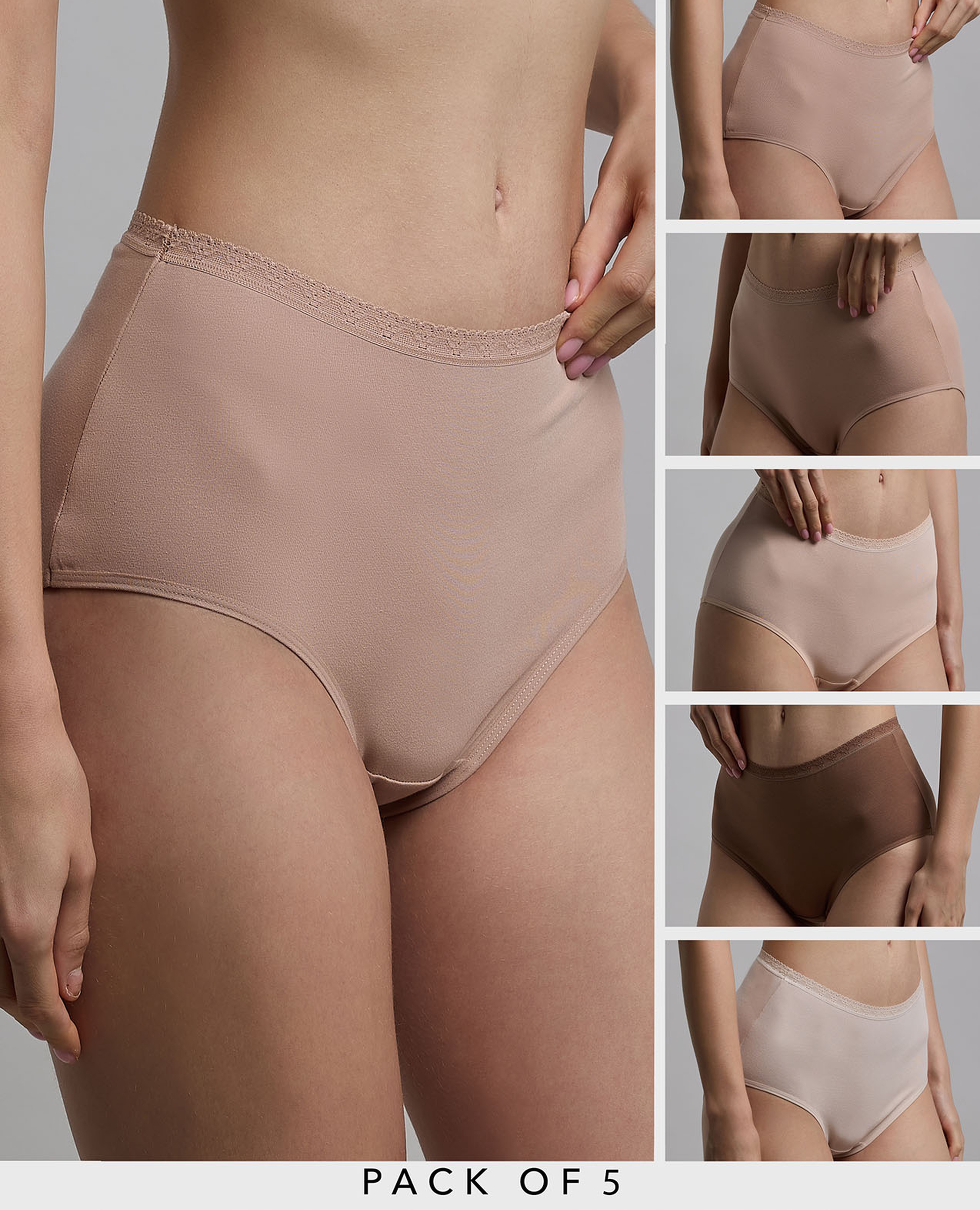 5 Pack Solid Full Briefs