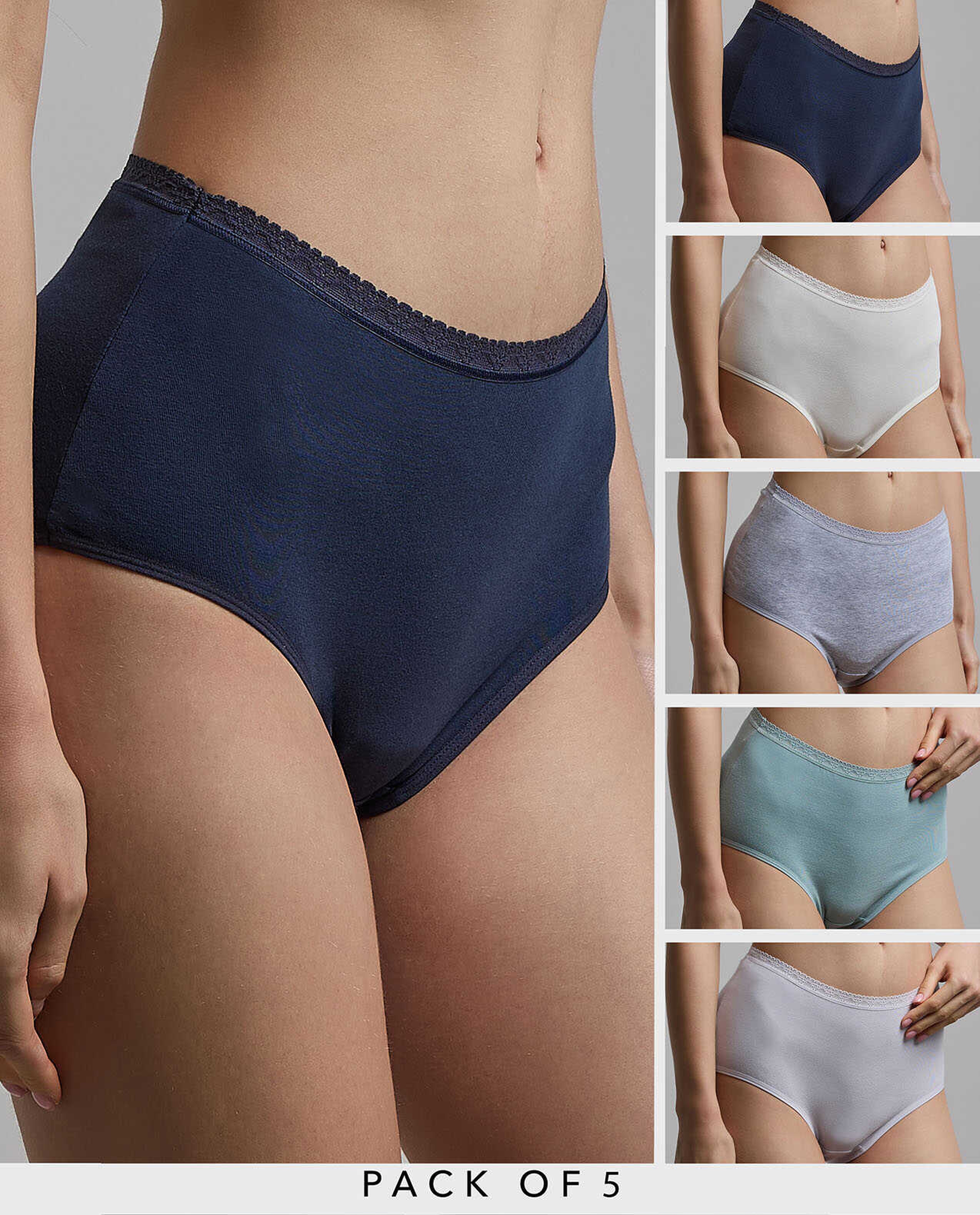 5 Pack Solid Full Briefs