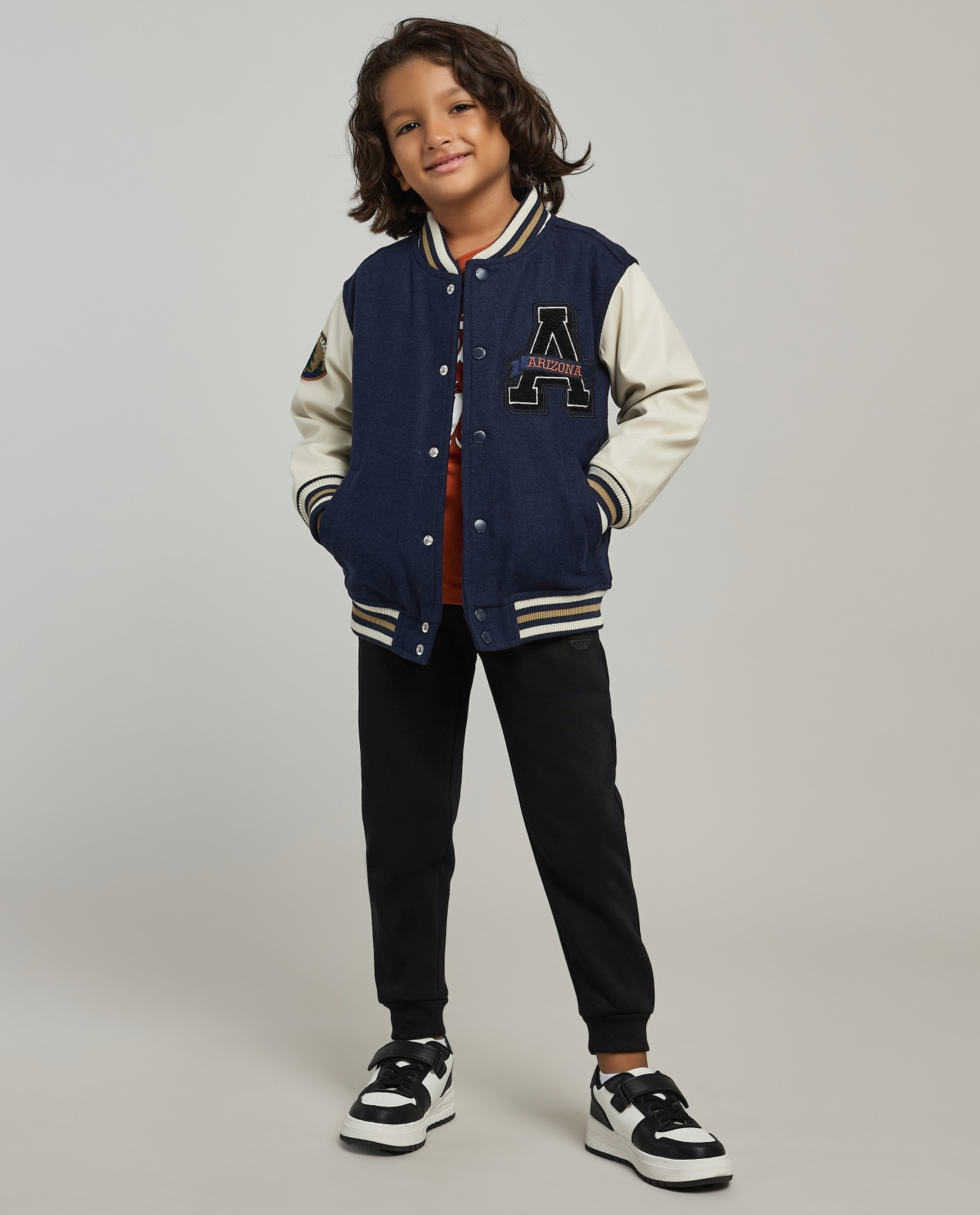 Color Block Bomber Jacket with Button Closure