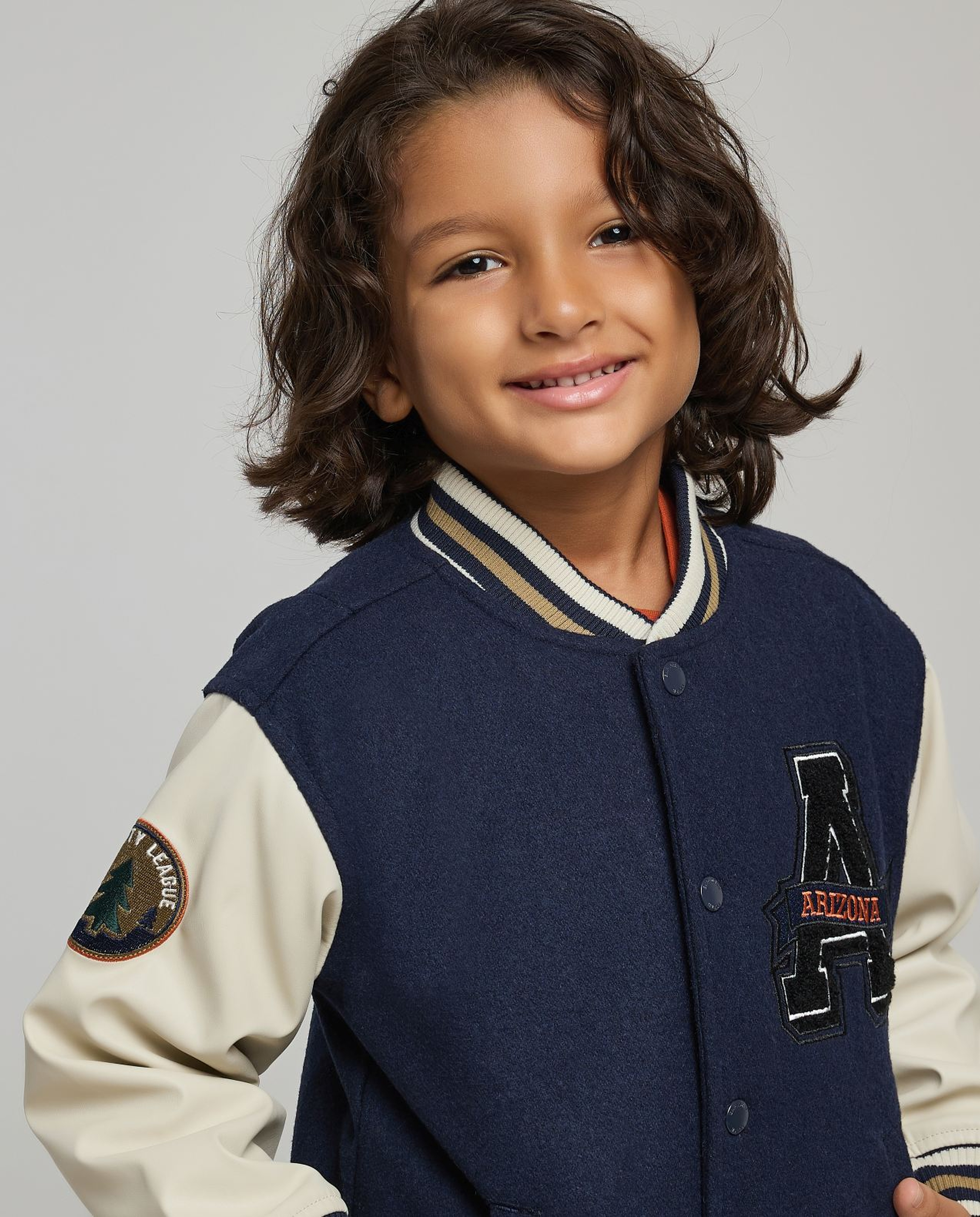 Color Block Bomber Jacket with Button Closure