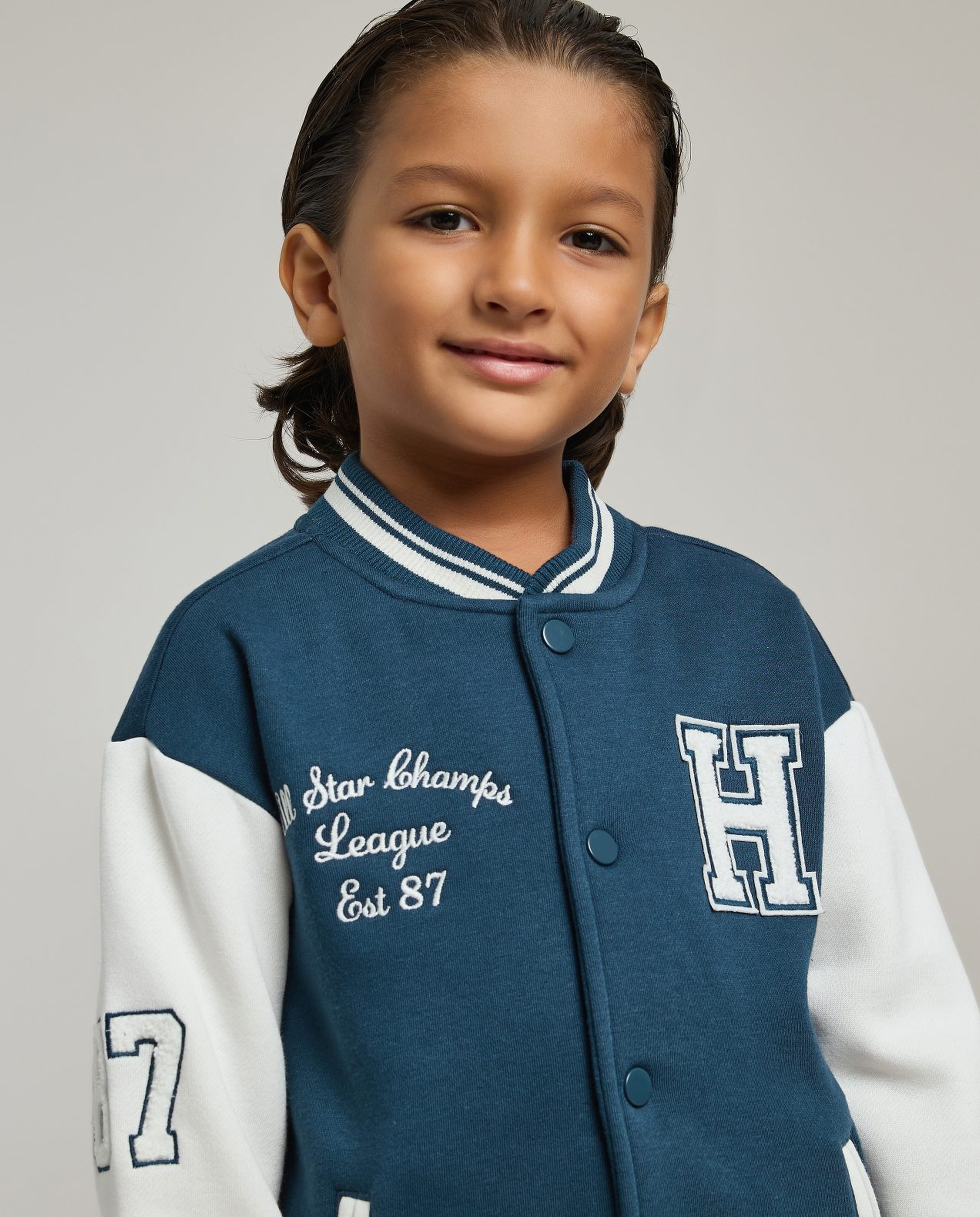 Color Block Bomber Jacket with Button Closure