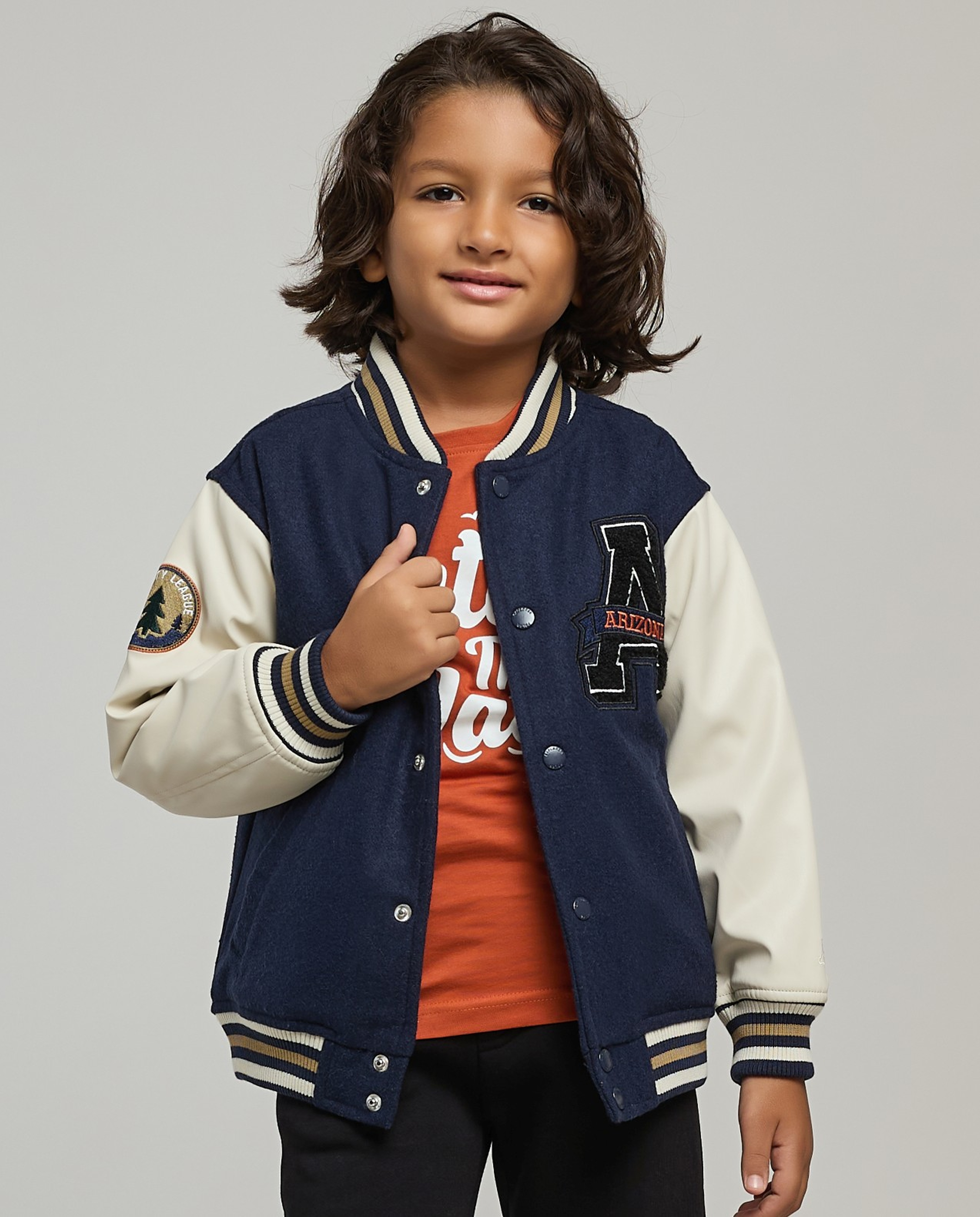 Color Block Bomber Jacket with Button Closure