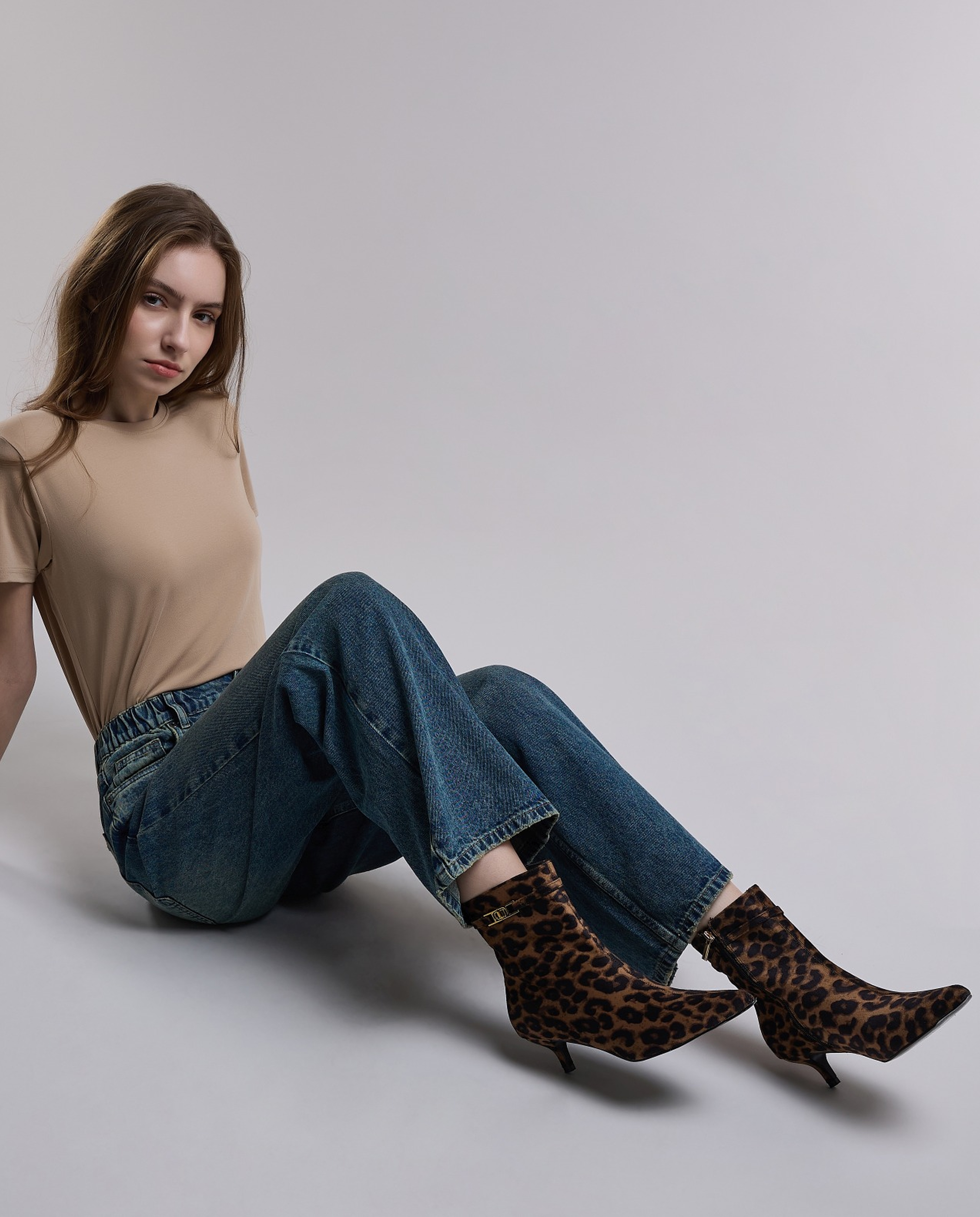 Animal Patterned Ankle Boots