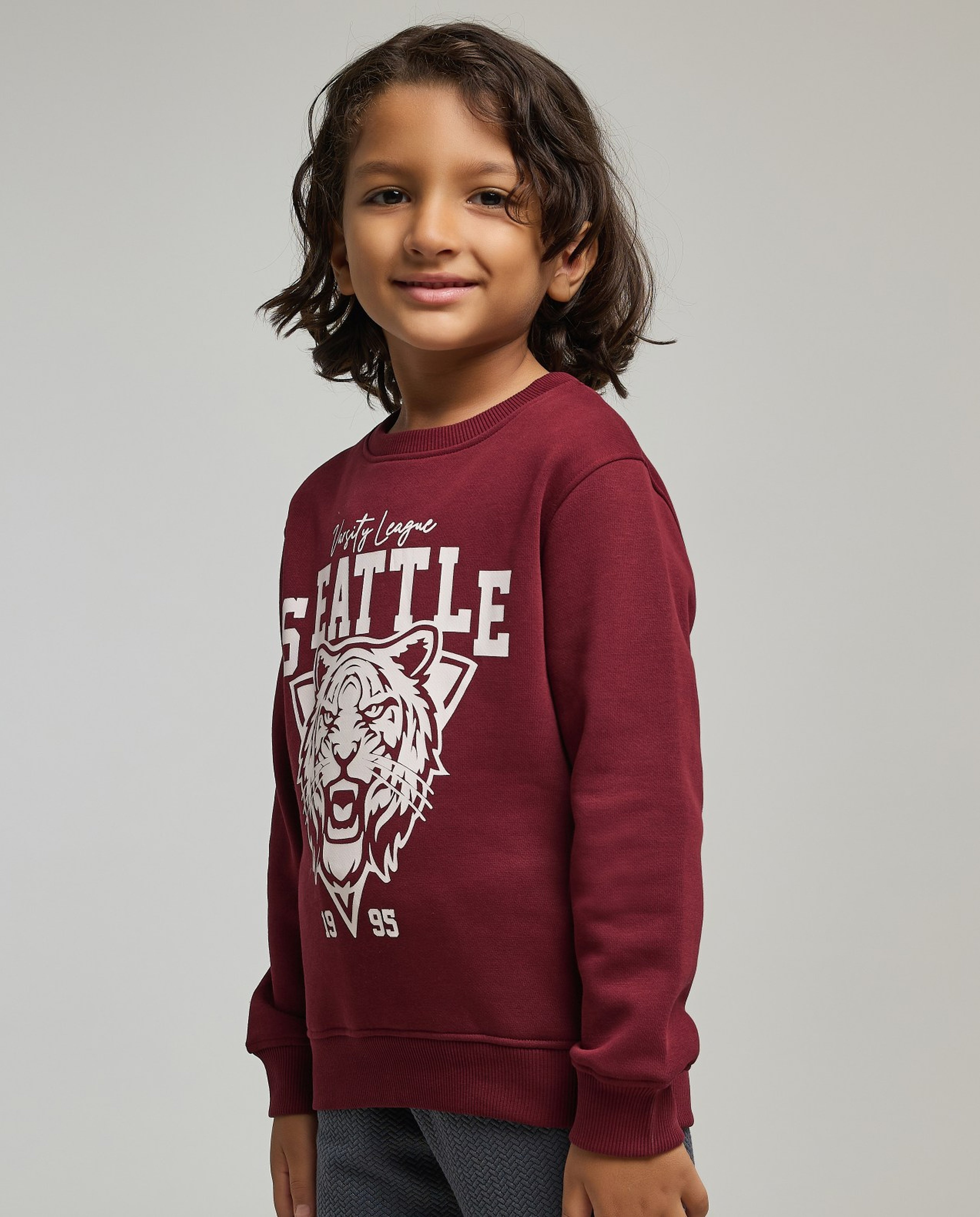 Printed Sweatshirt with Crew Neck and Long Sleeves