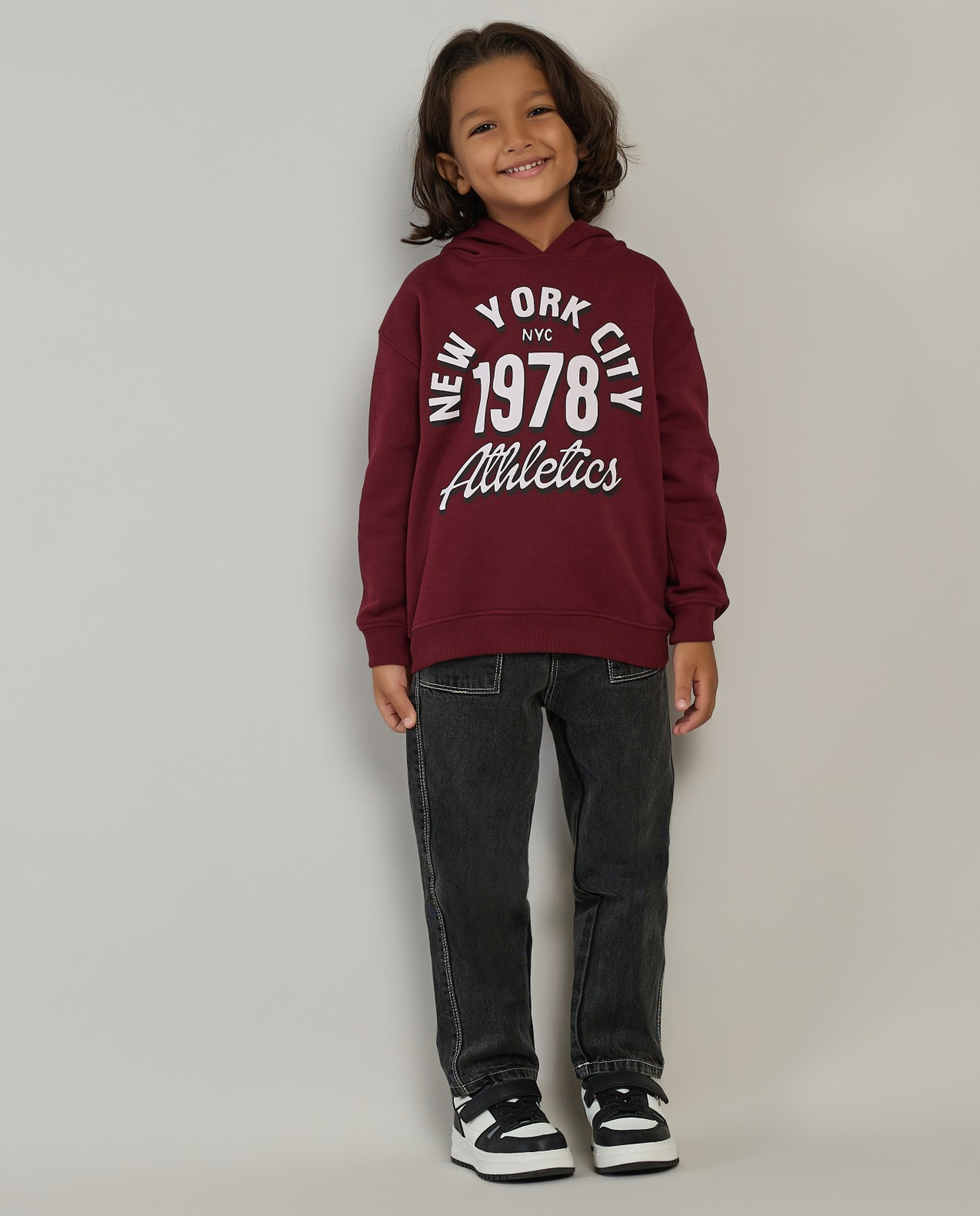 Printed Sweatshirt with Crew Neck and Long Sleeves