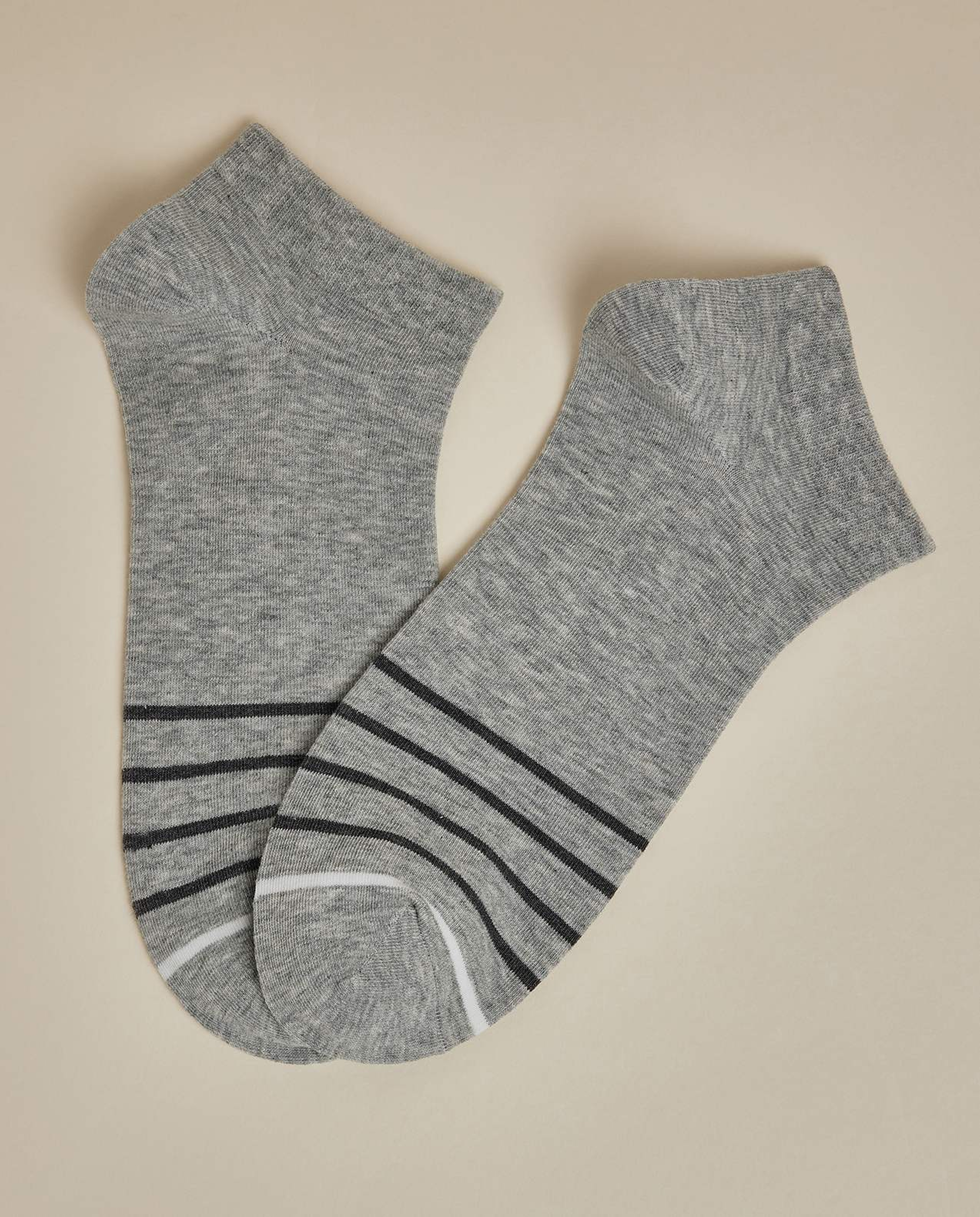 3 Pack Striped Ankle Socks